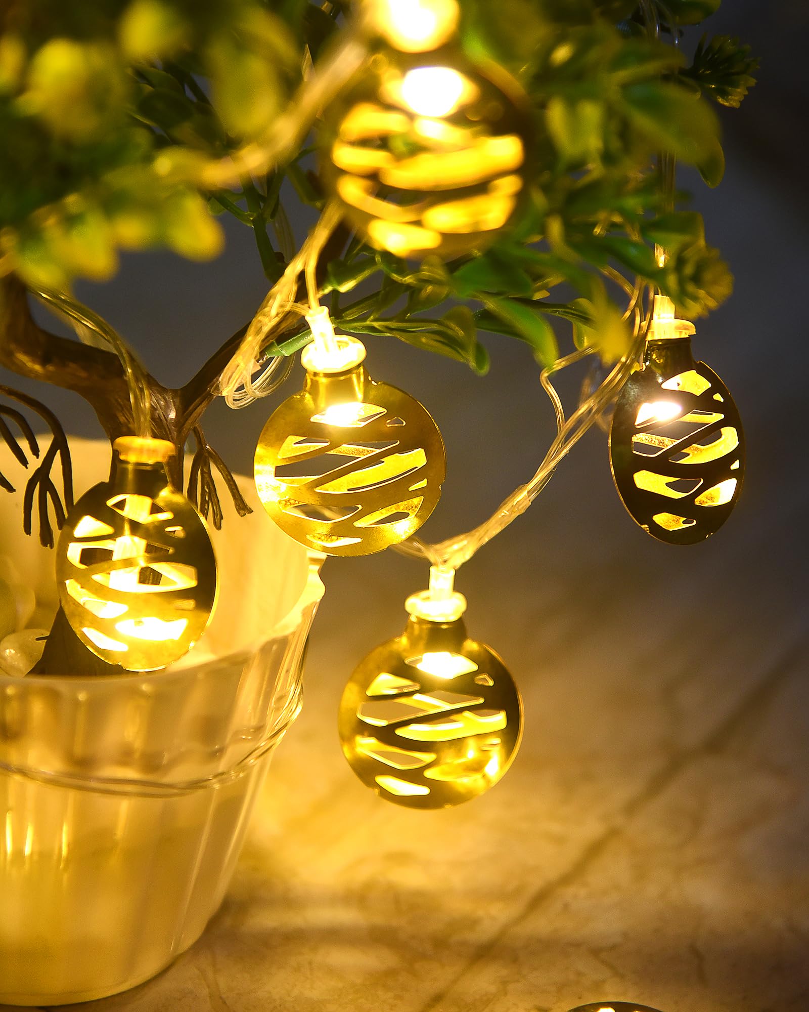Homesake® Warm White Golden Ball Fairy String Lights 5M 14 LED | Decorative Rice Lights for Bedroom, Balcony, Waterproof String Lights, Home Decor | Indoor Outdoor Party & Festival Hanging Lights