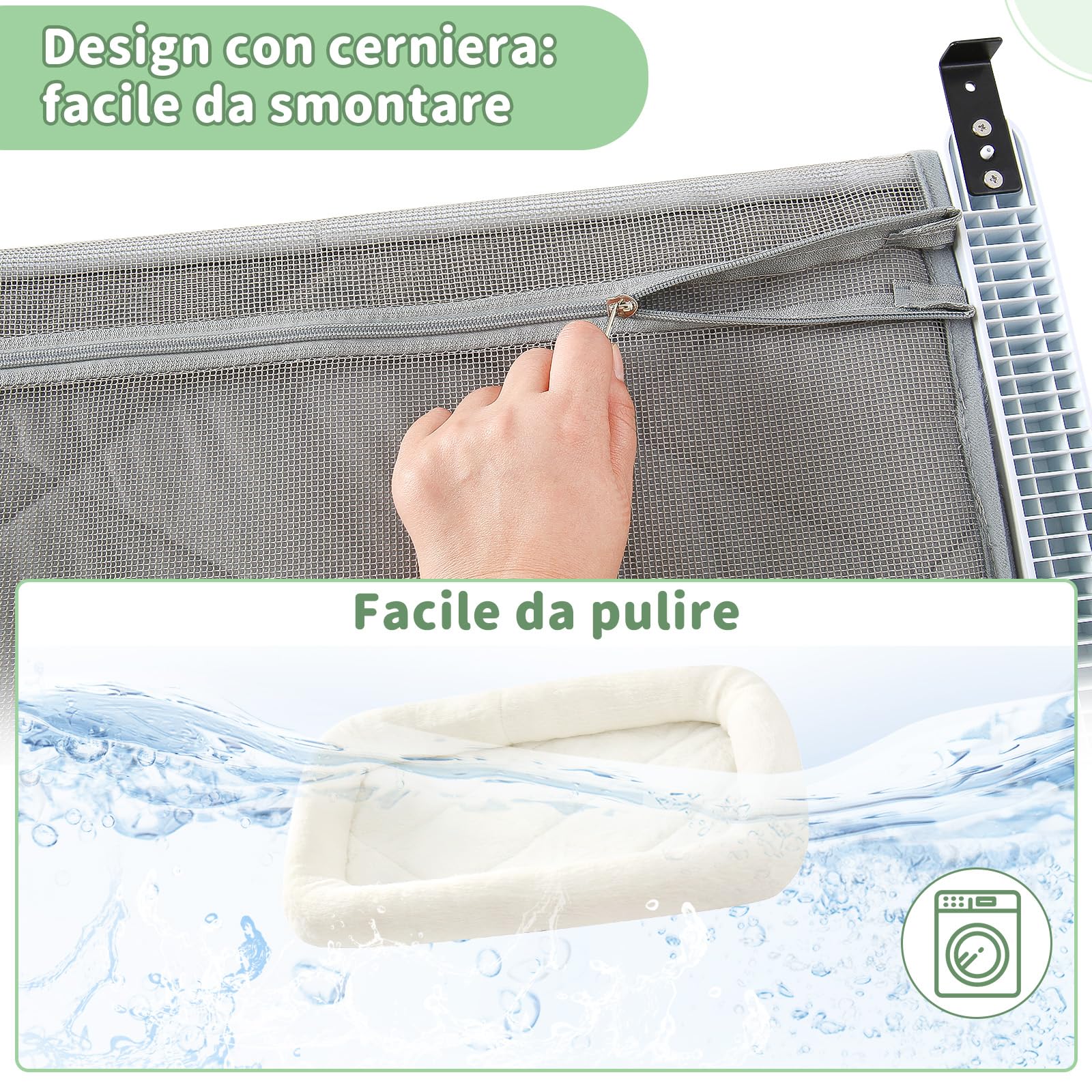 GUUSII HOME Amaca per Gatti da Finestra Gatto Cuccia Morbida Interno Letto Regolabile Gattino Cucce Trespolo Facile da Montare e Spostare per Comodino Sostenere Fino a 18kg (Bianco, M)