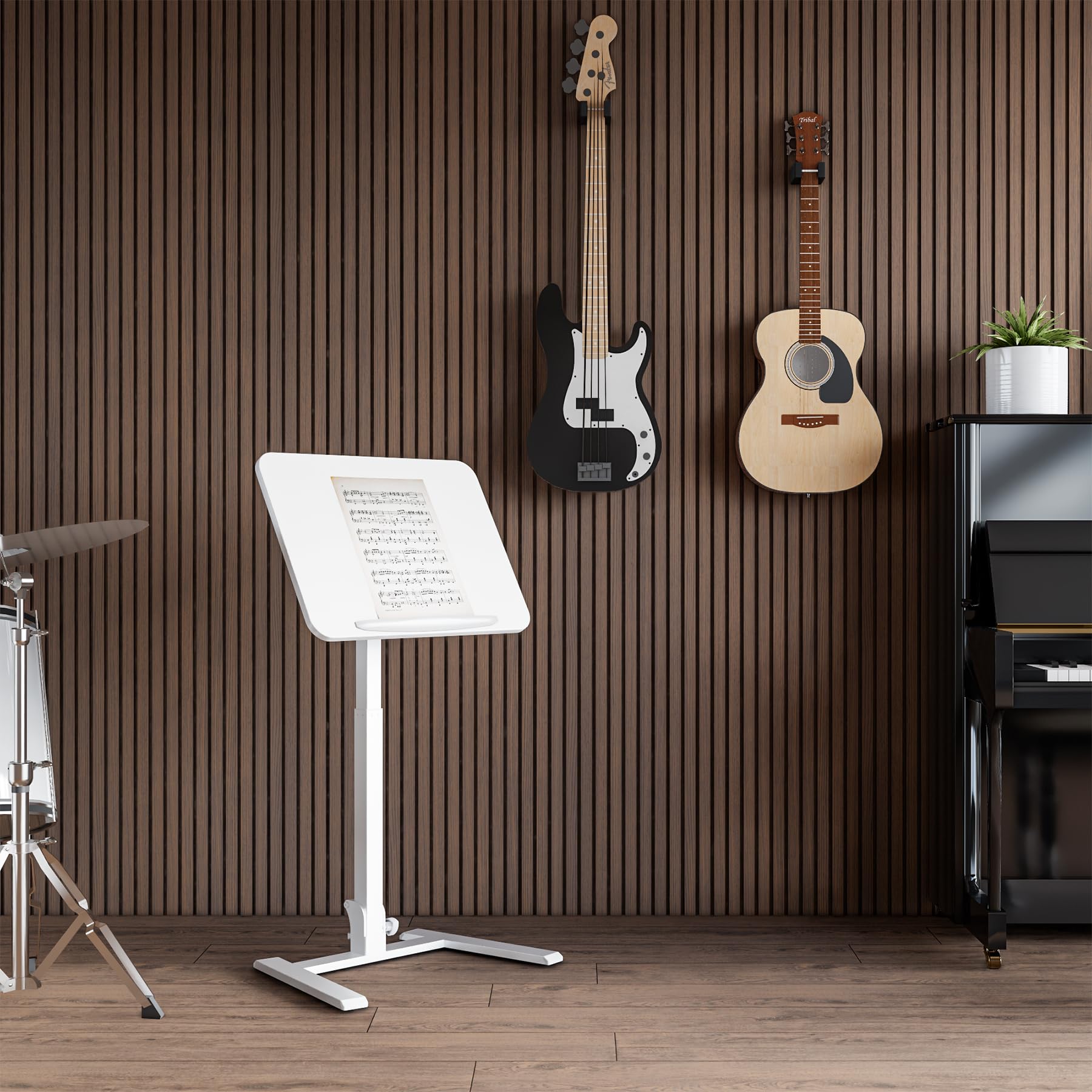 25 Inch Mobile Folding Desk - No Assembly Pneumatic Sit-Stand Desk 29-42 Height Adjustable Rolling Laptop Desk with — view 4