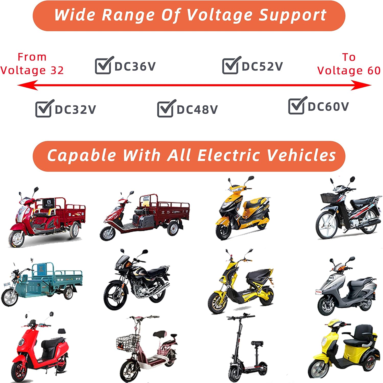 Motorcycle Led Turn Signal Lights Universal Arrow Front Rear DC 36v 48v 52v 60v Blinkers Flasher Indicator Light Turning Bulbs for Electric Motorcycles Motorbike Scooter Bicycle E-Bike Moto