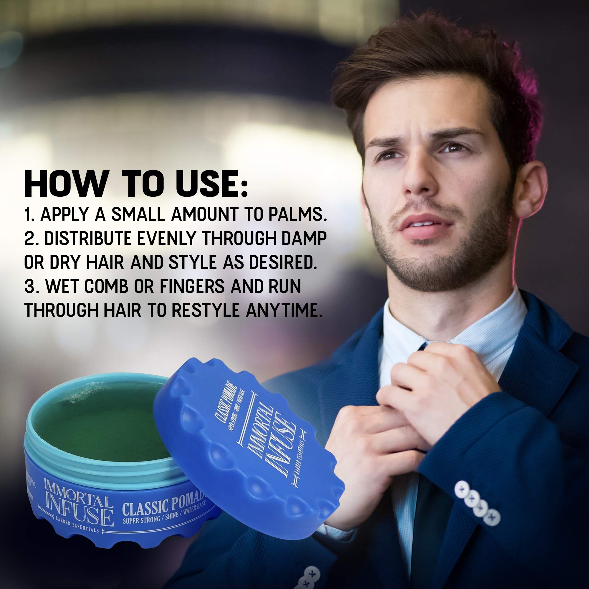 Amazon.com: Immortal NYC 'Classic Pomade' - Hair Wax For Men - Infuse 5.07  oz - Mens Hair Wax - Hair Wax Men - Hair Paste For Men - Mens Hair Paste -