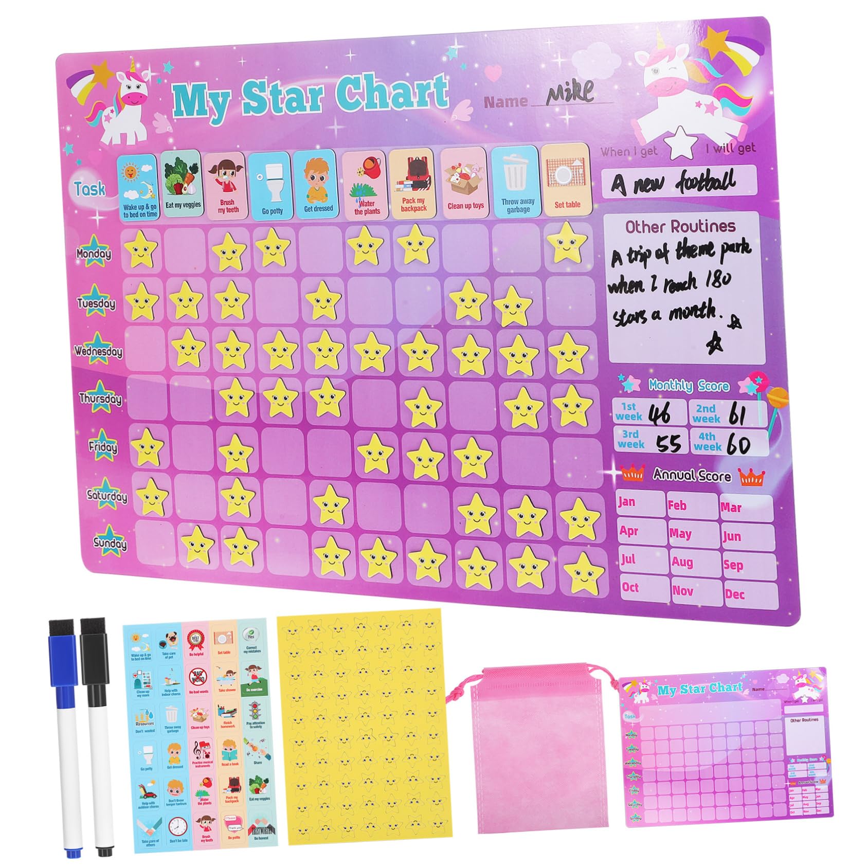 Tablero de Recompensas para Niños de Plástico Magnético, 1 Juego | Tabla de Recompensas de Comportamiento, Tabla de Tareas, Panel Rutinas, Decoracion Colegio