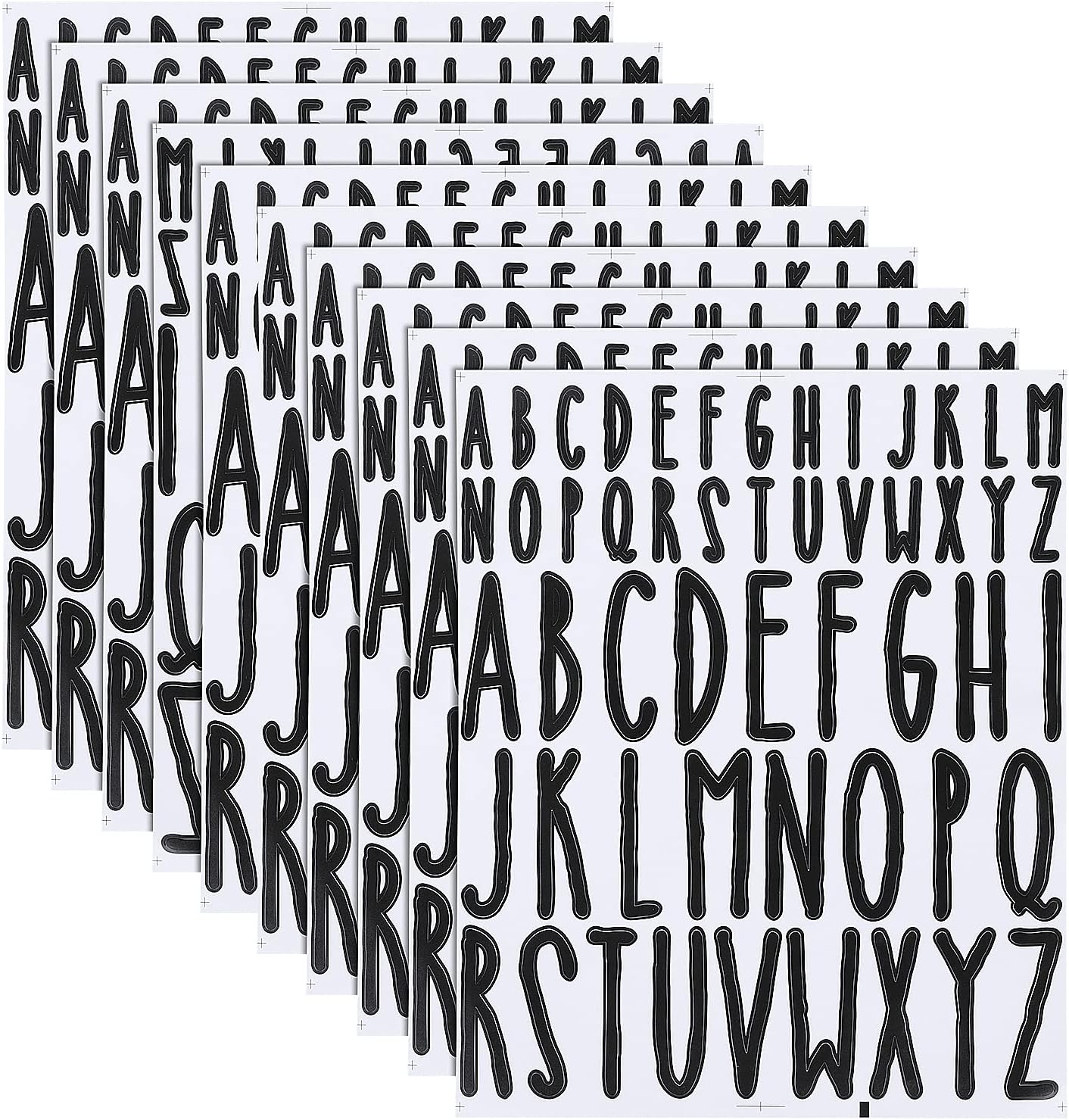 Ouligay 10 Sheet Capital Letter Stickers 1 Inch 2 Inch Self Adhesive