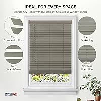 Vista 3 de PowerSellerUSA Persianas sin cordones, privacidad y oscurecimiento de la habitación, mini persiana de vinilo de 2 pulgadas de listones, tratamiento