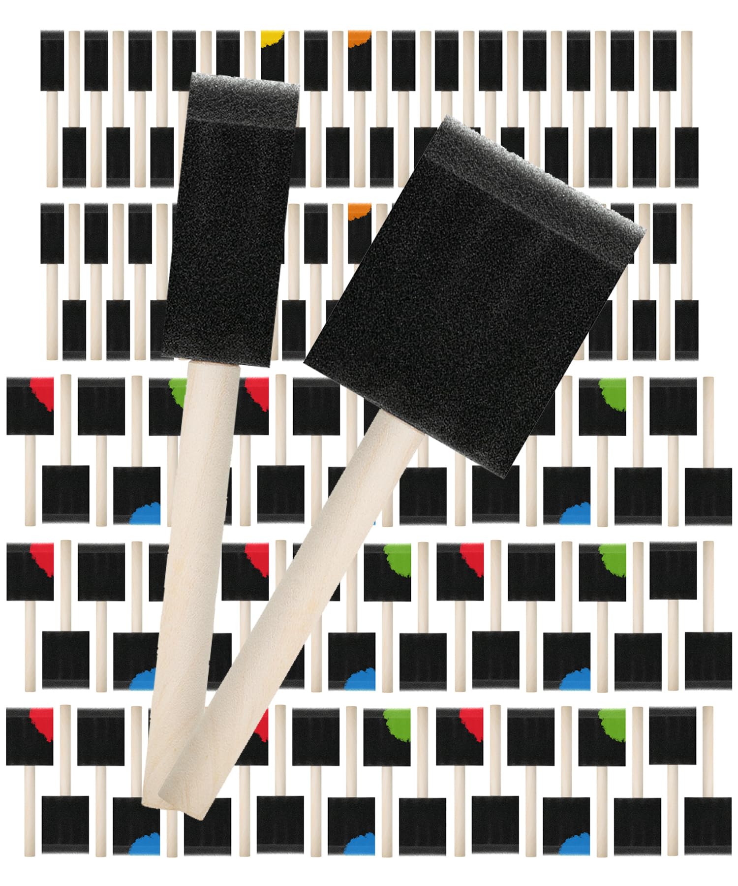 Bates Foam Paint Brushes, 120 Pack, 1" &amp; 2", Sponge Brushes for Painting, Staining, and Mod Podge - Paint Sponges