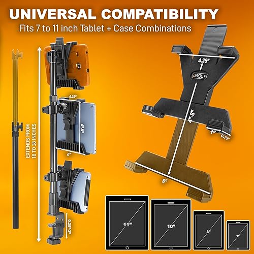 Miniatura 5 de iBOLT Tablet Tower - Soporte de abrazadera para punto de compraPOS, con 3 soportes TabDock perfecto para múltiples aplicaciones de entrega