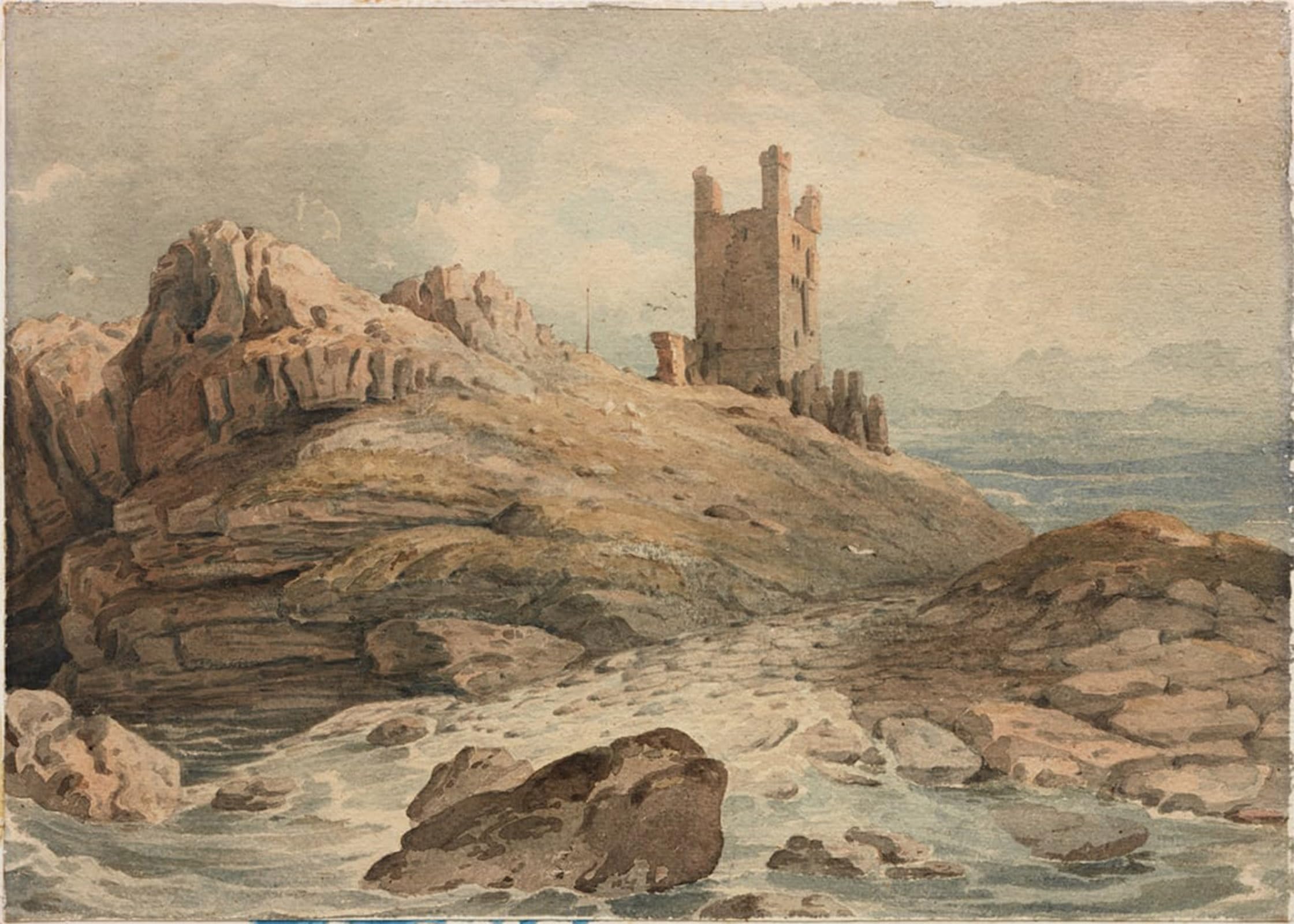 SERENDIPITP Abstract Painting Mural Print Picture Wall Decor Painting Dunstanburgh Castle by Varley Vintage Wall Artwork for Home Decor 60x90cm