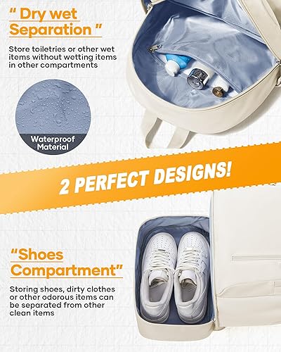 Miniatura 6 de SEAFEW Mochila de gimnasio para mujer, Blanco, Grande