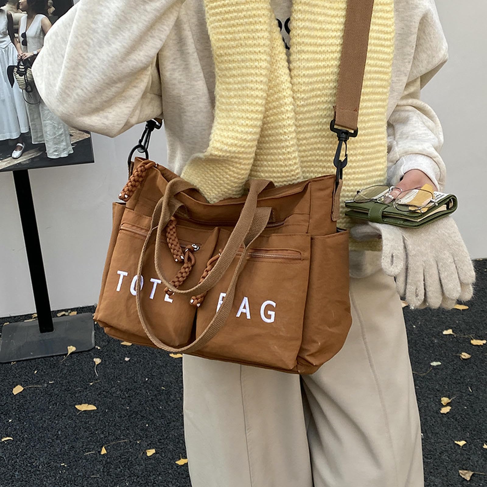 Bolso Bandolera, De Mano Gran Capacidad para Mujer, Hombro Informal Simple, Cruzado Tendencia A La Moda