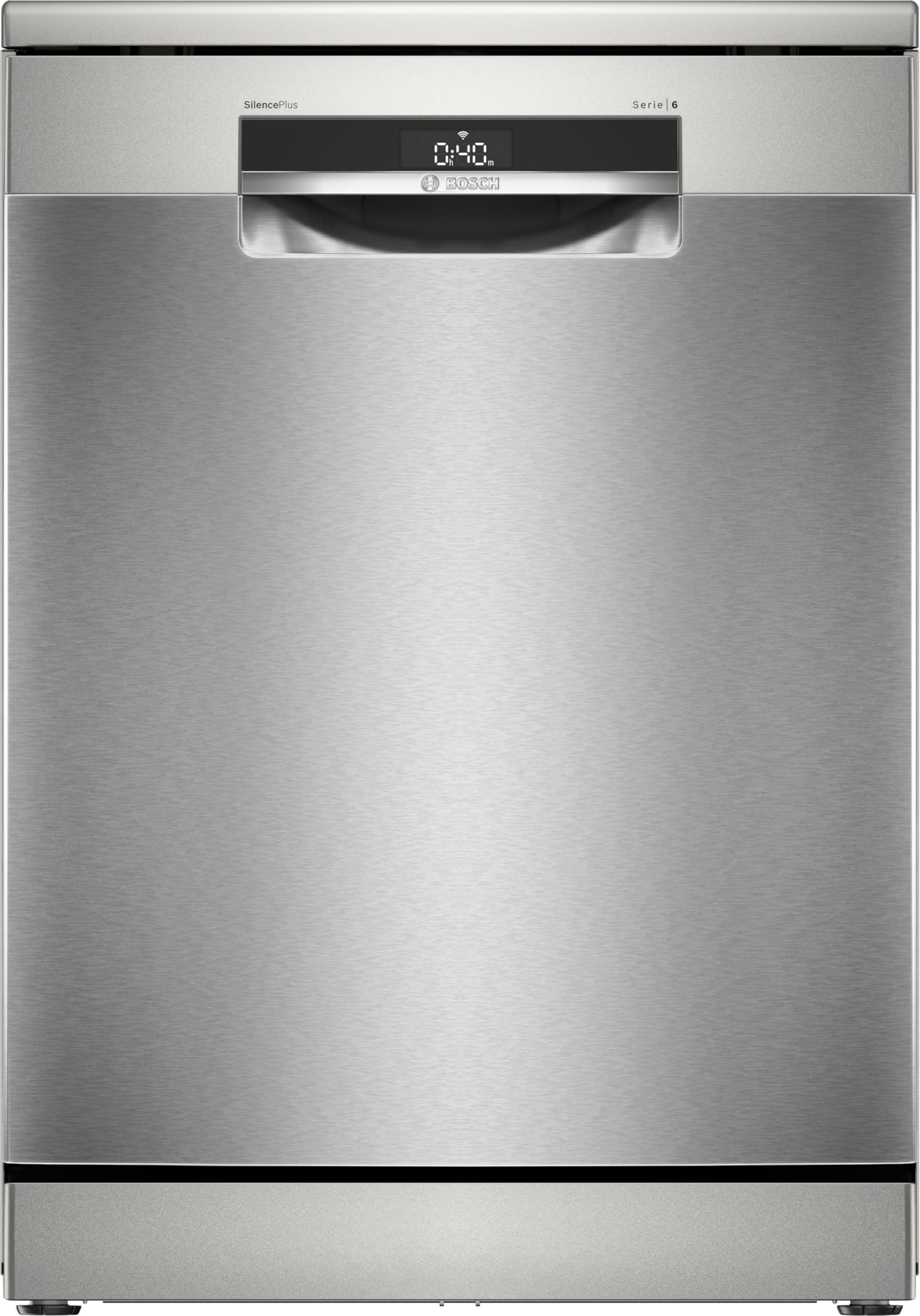 Bosch SMS6ECI15E seria 6, wolnostojąca zmywarka, Home Connect, Extra Clean strefy: intensywne mycie dla najbardziej uporczywych zabrudzeń, zdalna diagnostyka, stal, 60 cm