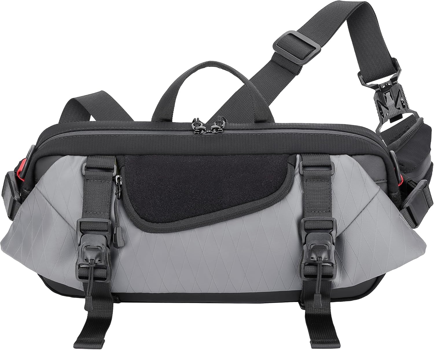 Travel Sling Bag, Anti-Theft Crossbody Fanny Pack with Magnetic Closure, Expandable Mens Crossbody Shoulder Chest Bag for Hiking Walking Running Cycling,Gray