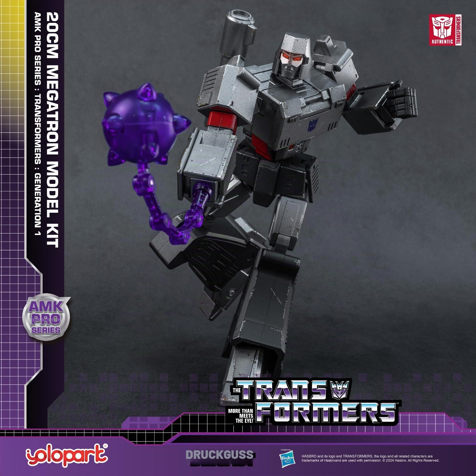 YOLOPARK Megatron Transformer Spielzeug Actionfigur | 20cm Transformers G1 Megatron Actionfigur mit verbesserter Bewaffnung, Transformers-Sammelspielzeug für 15 Jahre und älter