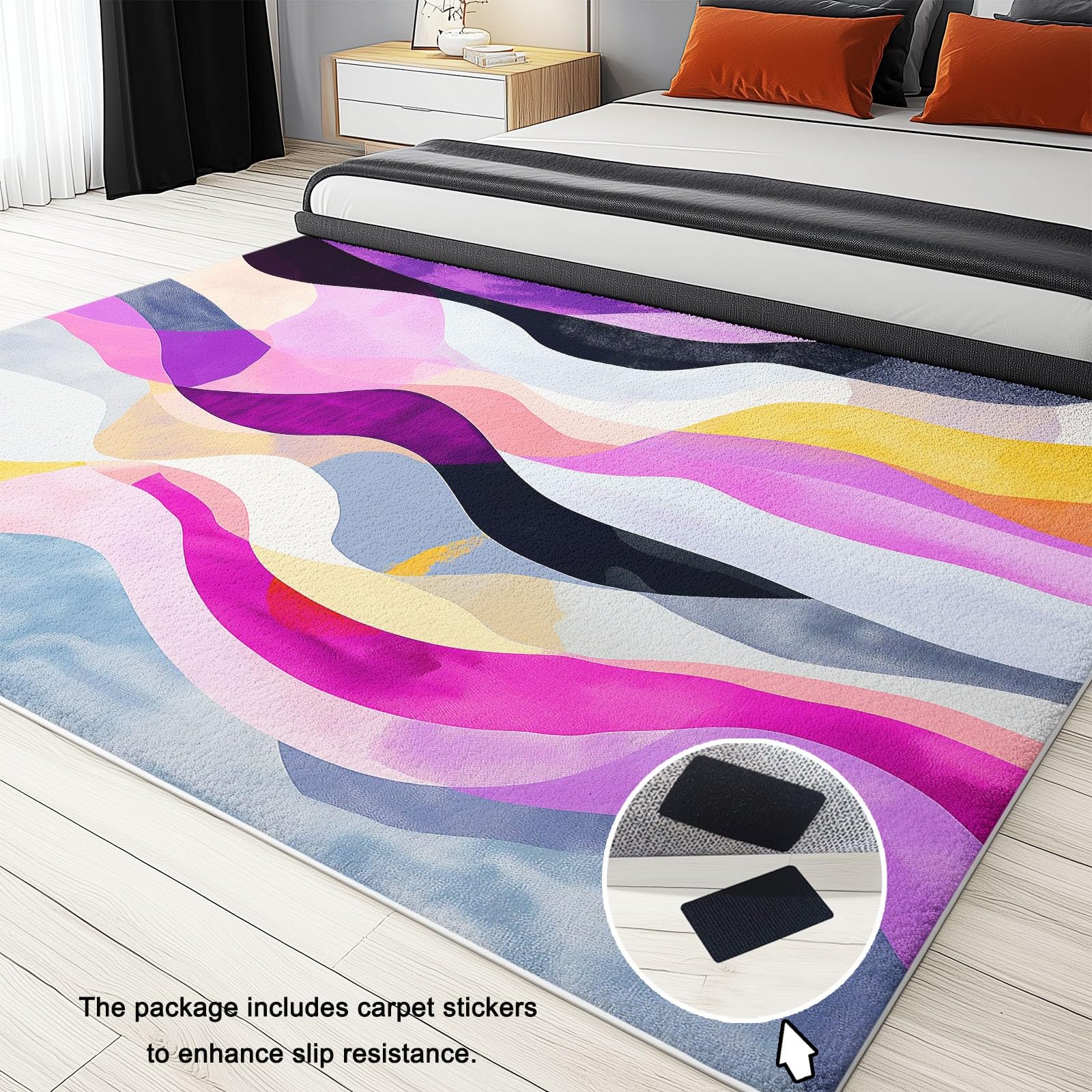 120 x 180 cm Dywan można prać w pralce, abstrakcyjne i płynne linie i tekstura, ultramiękki antypoślizgowy antypoślizgowy antypoślizgowy dywanik flanelowy do sypialni, salonu i łazienki - łatwy do