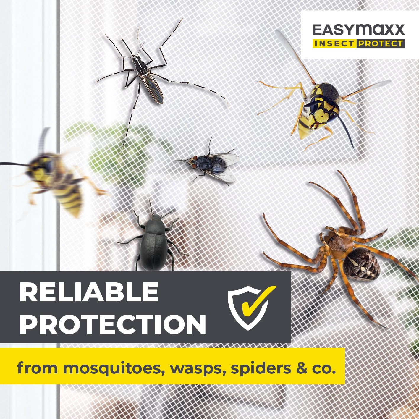 EASYmaxx Insect Protect Fly Screen Window with Magnetic Attachment, White, 150 x 130 cm | 1 Stück - Image 3