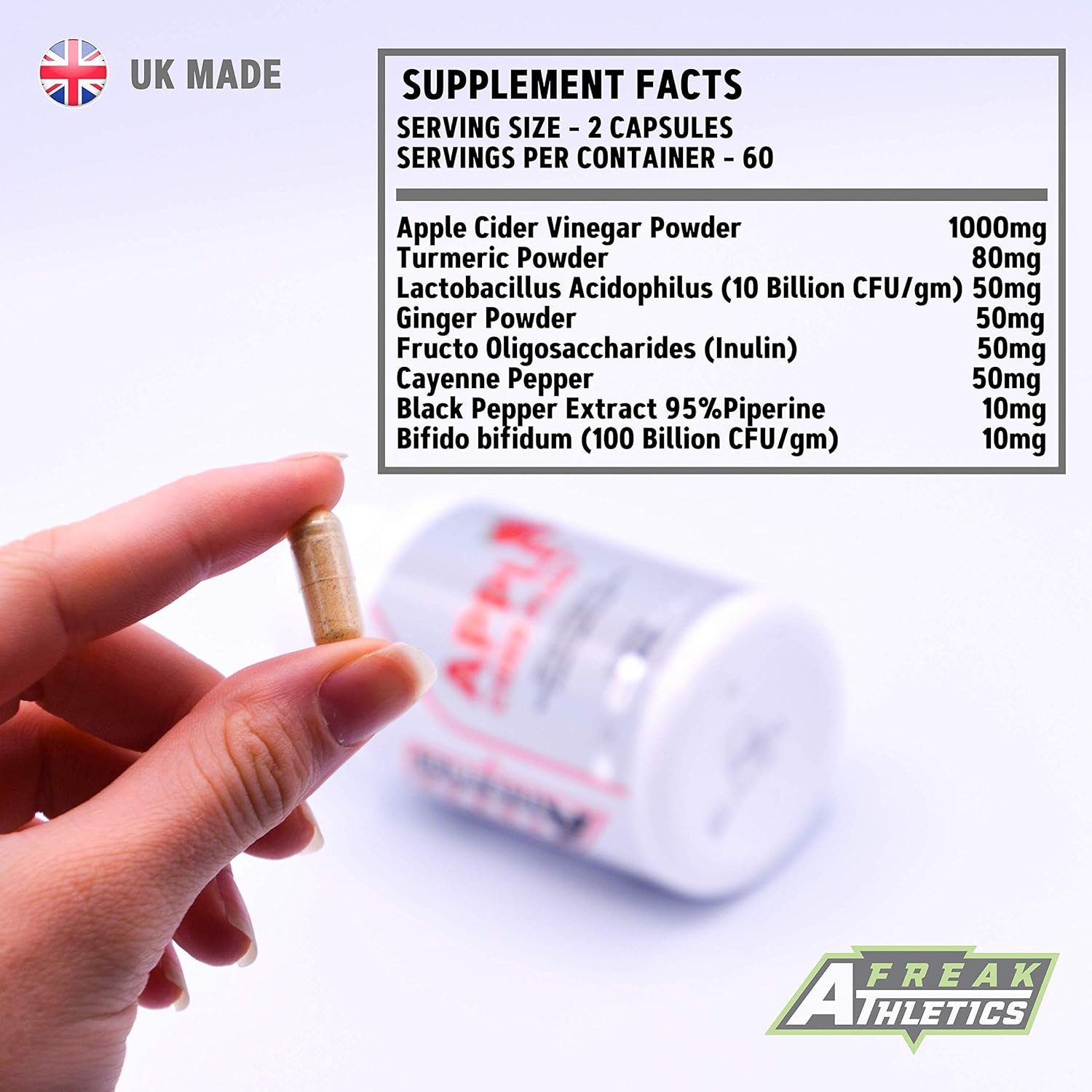 Apple Cider Vinegar Capsules Apple Cider Vinegar Complex Boosted with Probiotics, Turmeric