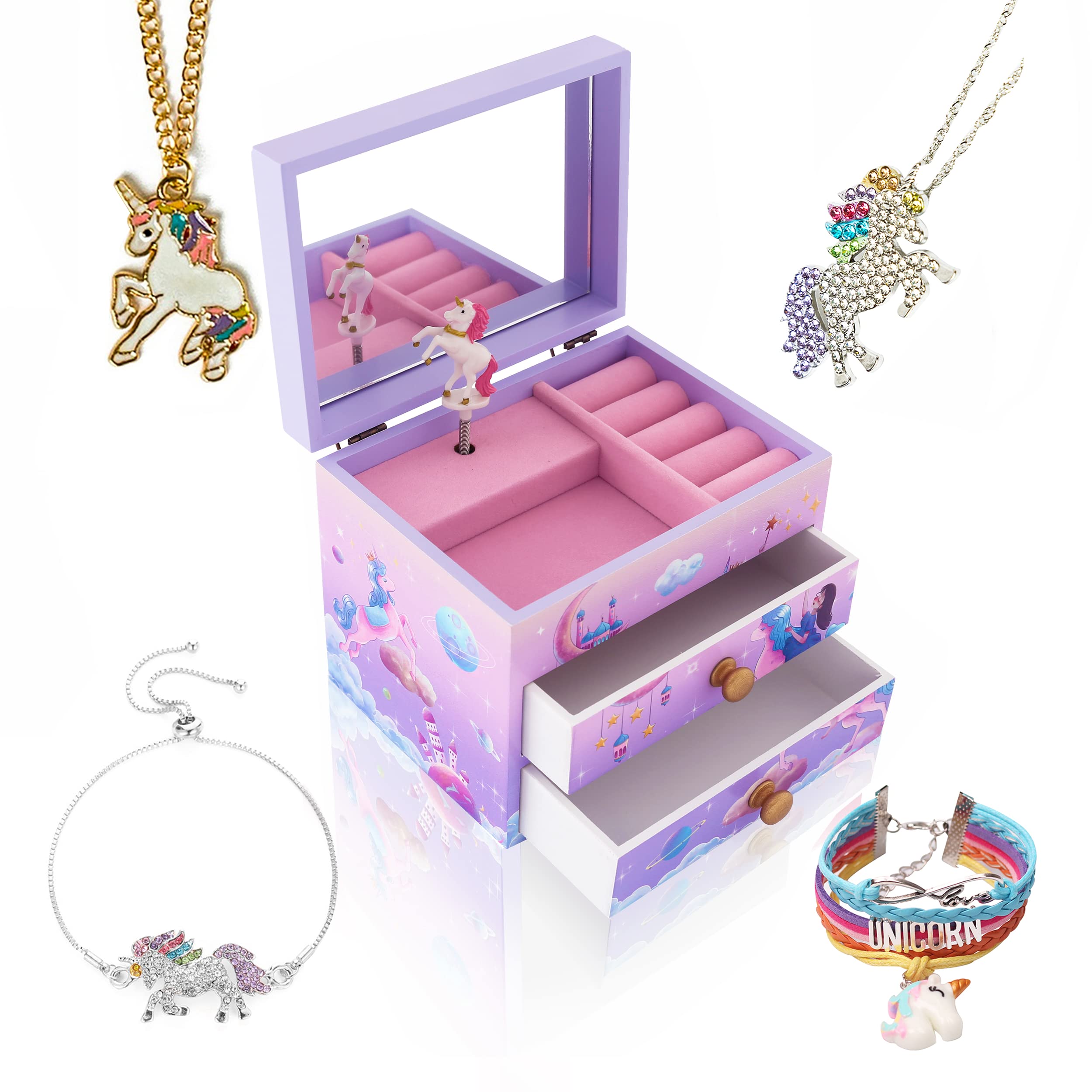Boîte à bijoux musicale licorne, le cadeau d'anniversaire parfait