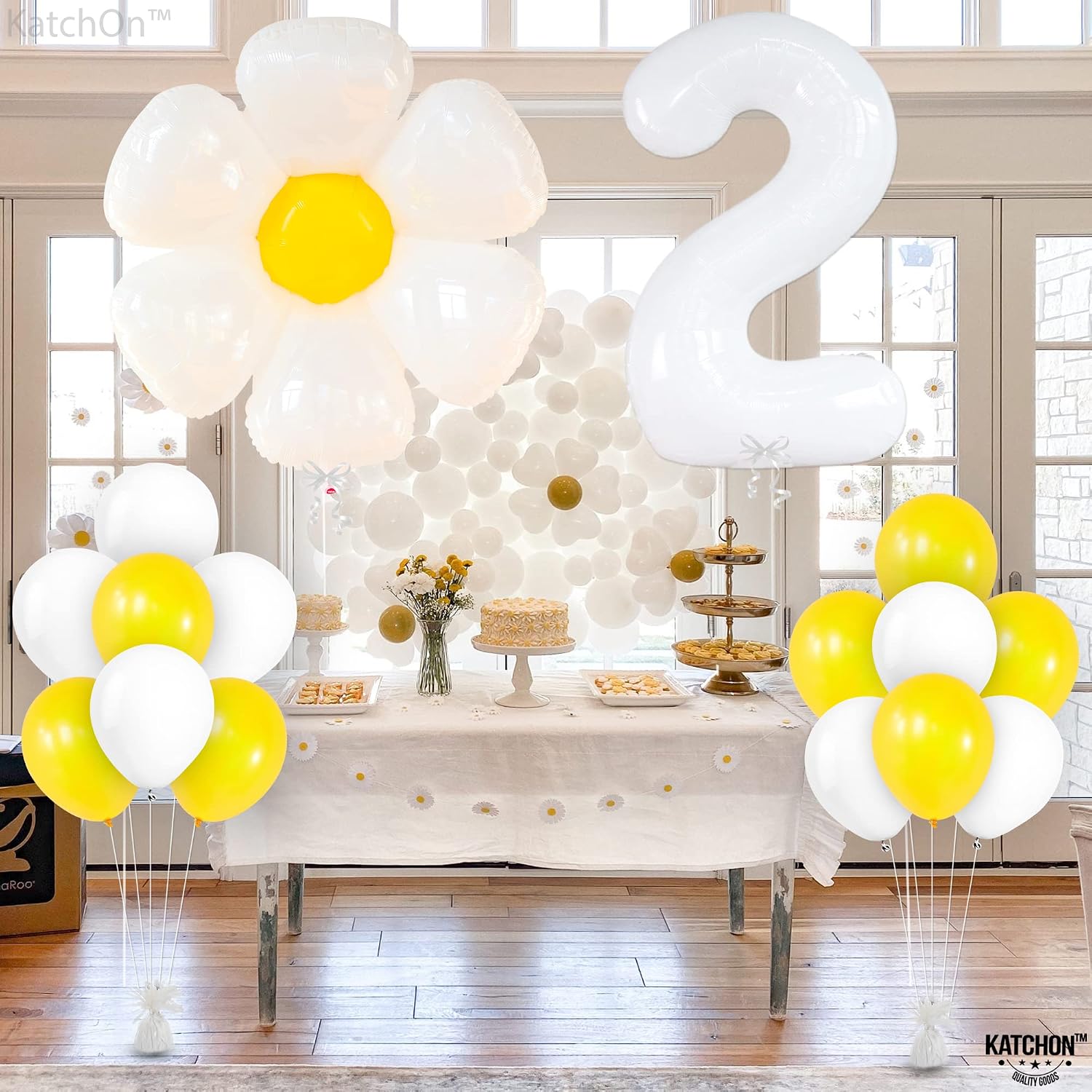 KatchOn, Giant Two Groovy Decorations Set - 45 Inch, Pack of 16 | 2 Groovy Balloons for Two Groovy Party Decorations | Two Groovy Balloons, Daisy Birthday Decorations | 2 Groovy Birthday Decorations