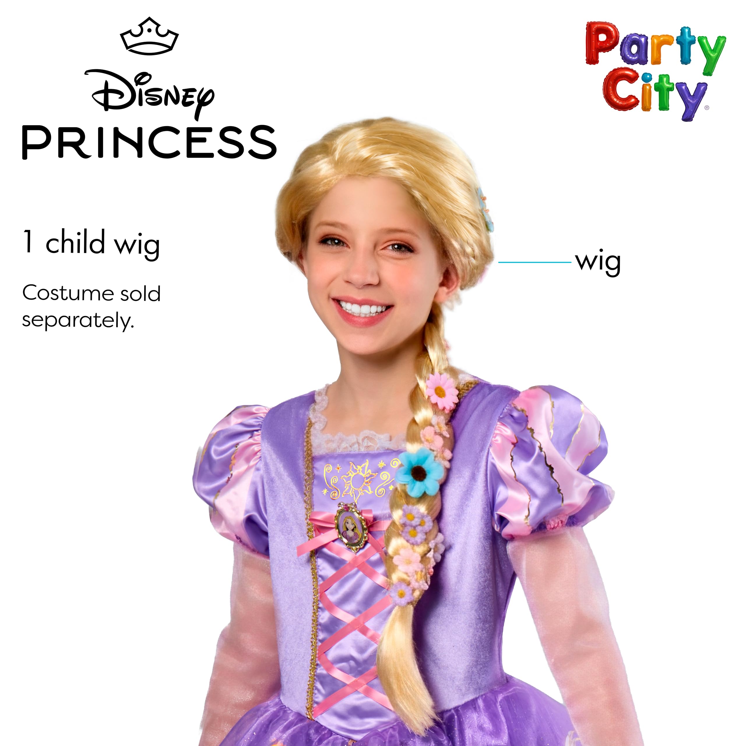 Party City Disney Princess Tangled: parrucca Rapunzel per bambine, taglia unica