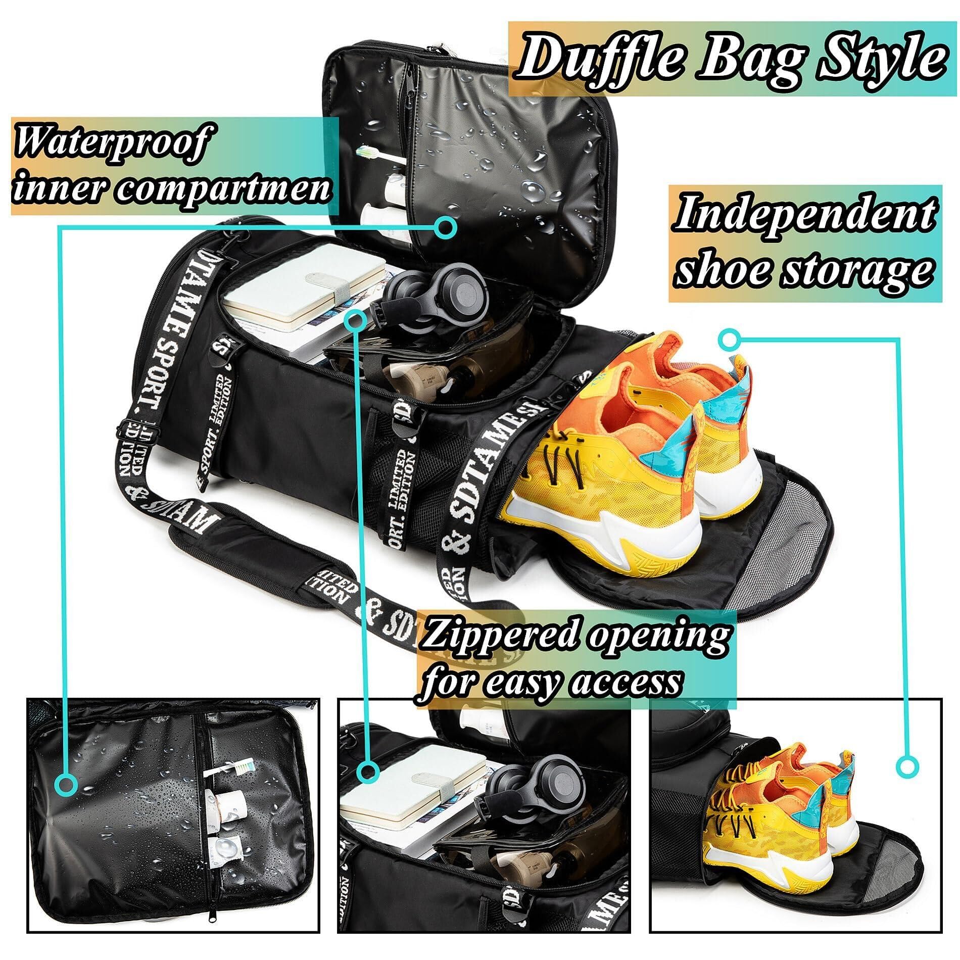 Amazon.com: Gym Duffle Bag Backpack with Shoe Compartment,4  display picture 3