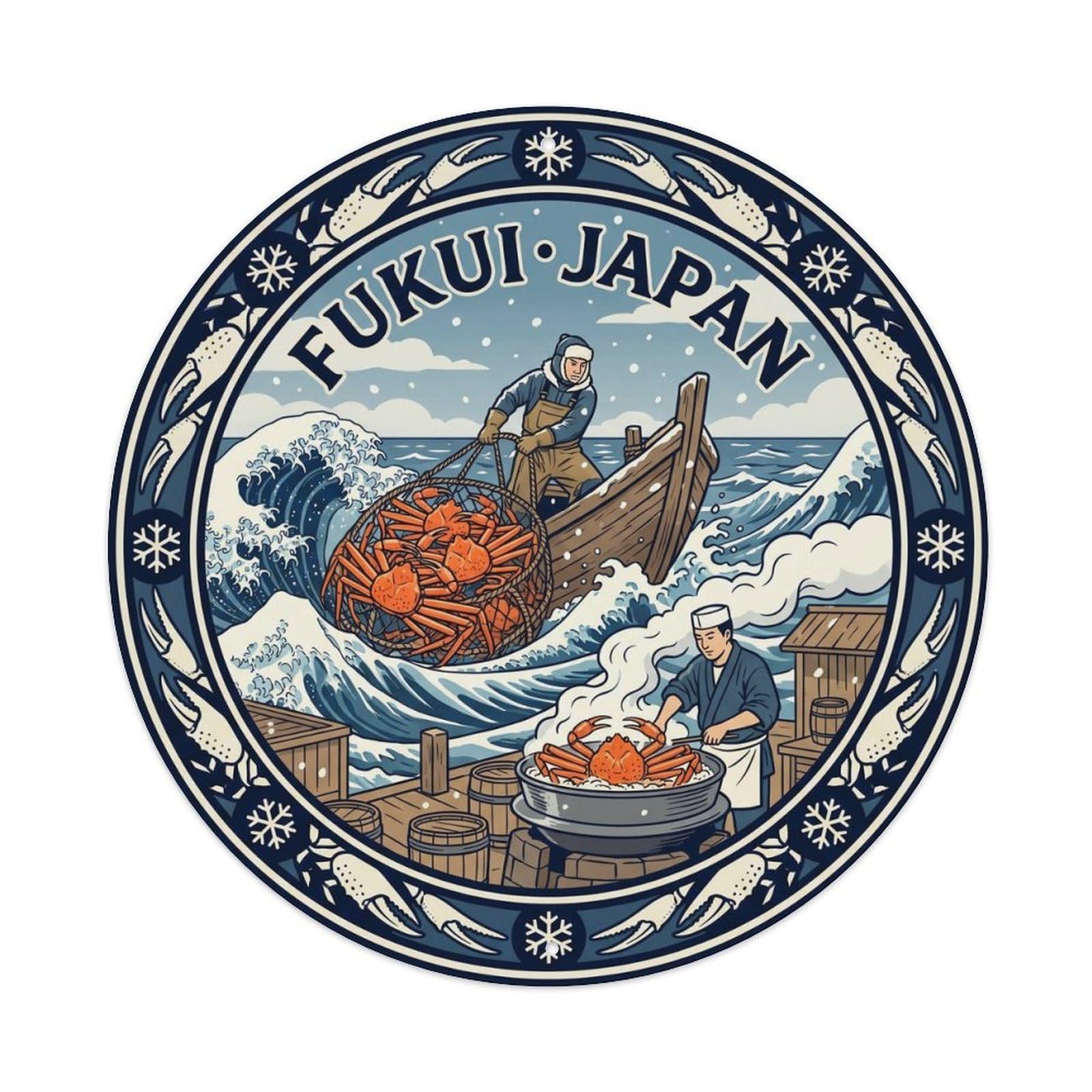 Fukui Echizen Crab Market Travel Coastal Cuisine Metal Tin Sign