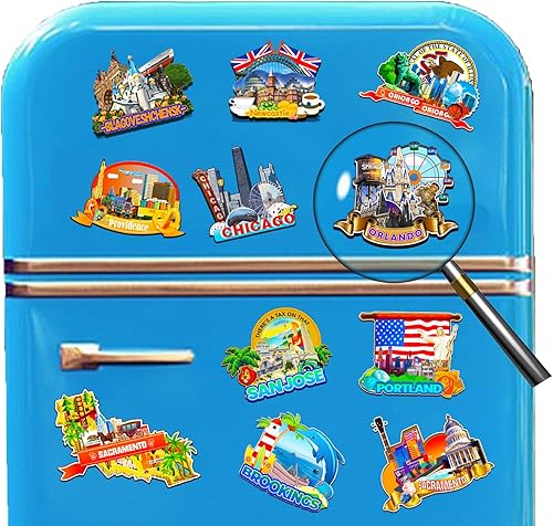 Miniatura 3 de Imán de madera para nevera de Orlando Florida, Estados Unidos, 3D, monumentos de viaje, coleccionables, recuerdos, decoración hecha a mano -2649