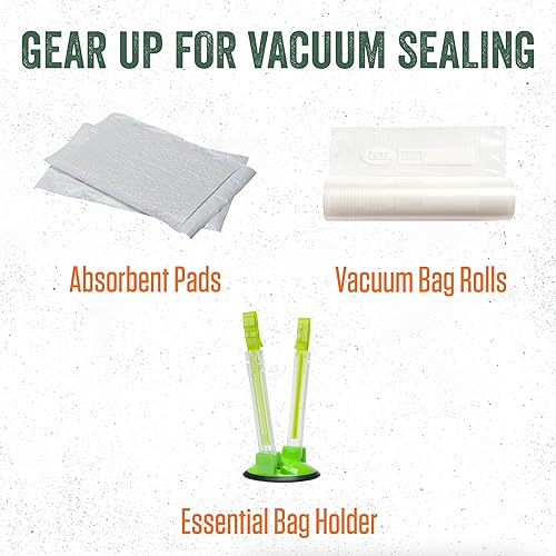 Miniatura 7 de LEM Productos MaxVac 100 Sellador al vacío de plástico con barra de sellado de 12 pulgadas, plata y negro