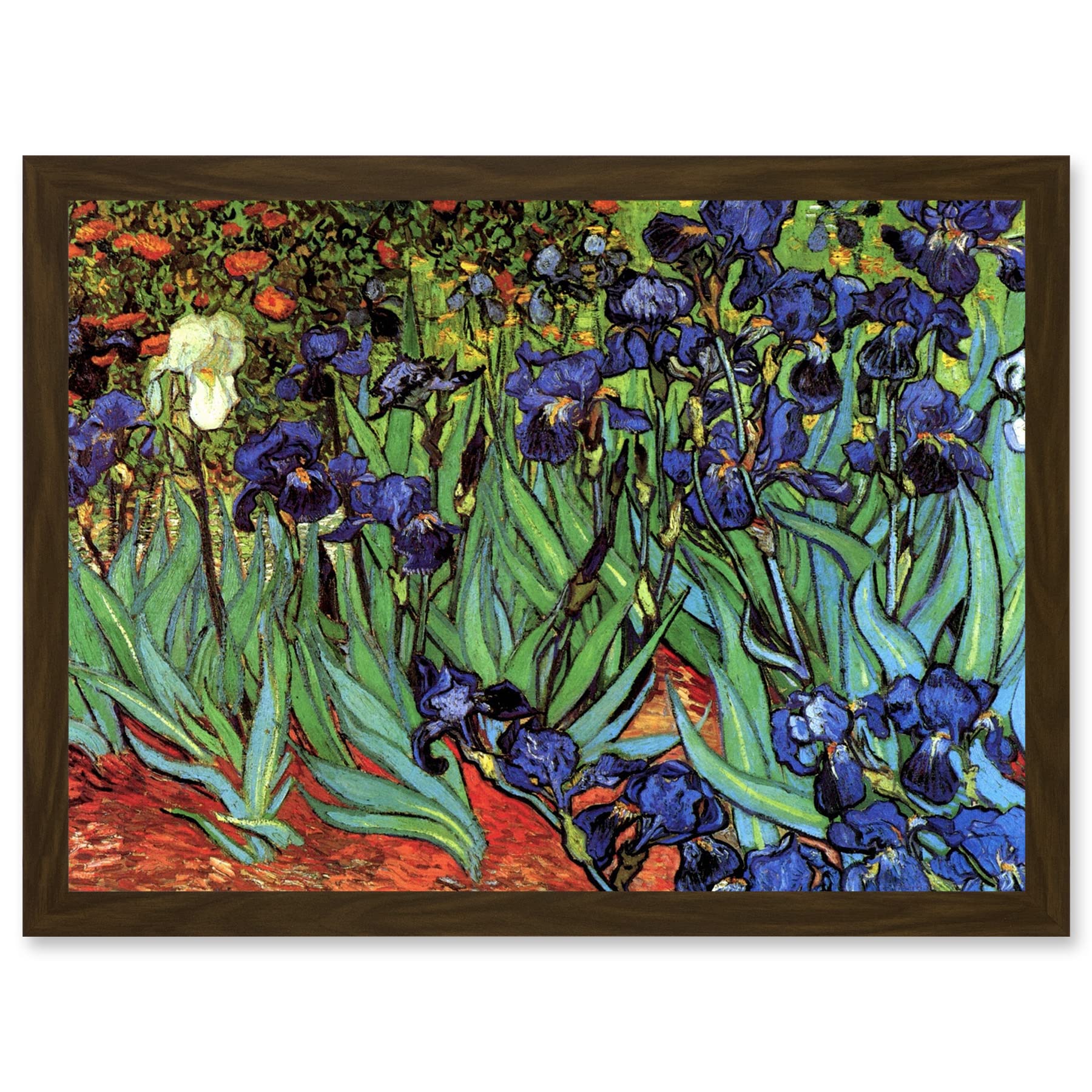 Wee Blue Coo Vincent Van Gogh Irises Artwork Framed Wall Art Print A4