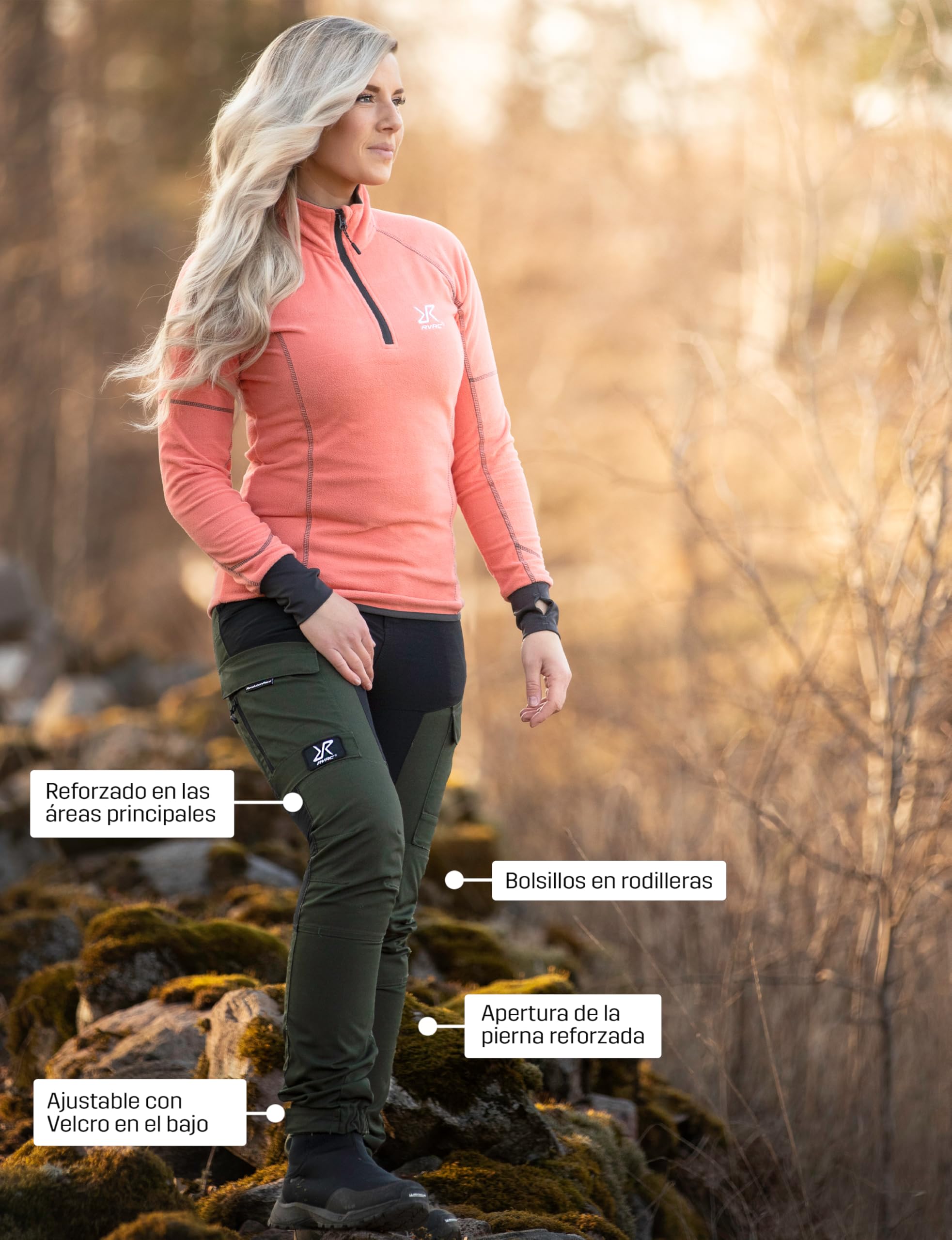 RevolutionRace RVRC GP Pants para Mujer, Pantalones Cargo, Senderismo