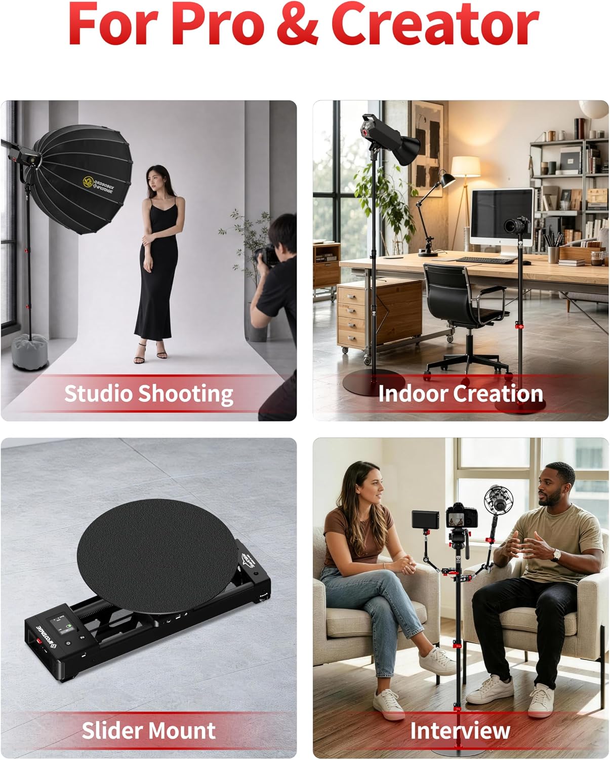 IFOOTAGE Cobra RB-A500 Professional Camera Aluminium Monopod, Heavy-Duty Floor Stand with Weighted Base, Adjustable Height, Light Stand for Studio, Base Diameter: 50 cm / 19.7 in