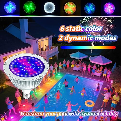 Miniatura 5 de Luces LED de piscina que cambian de color para piscina enterrada, 120 V 40 W impermeable, reemplazo LED para accesorio Pentair y Hayward de 500 W,