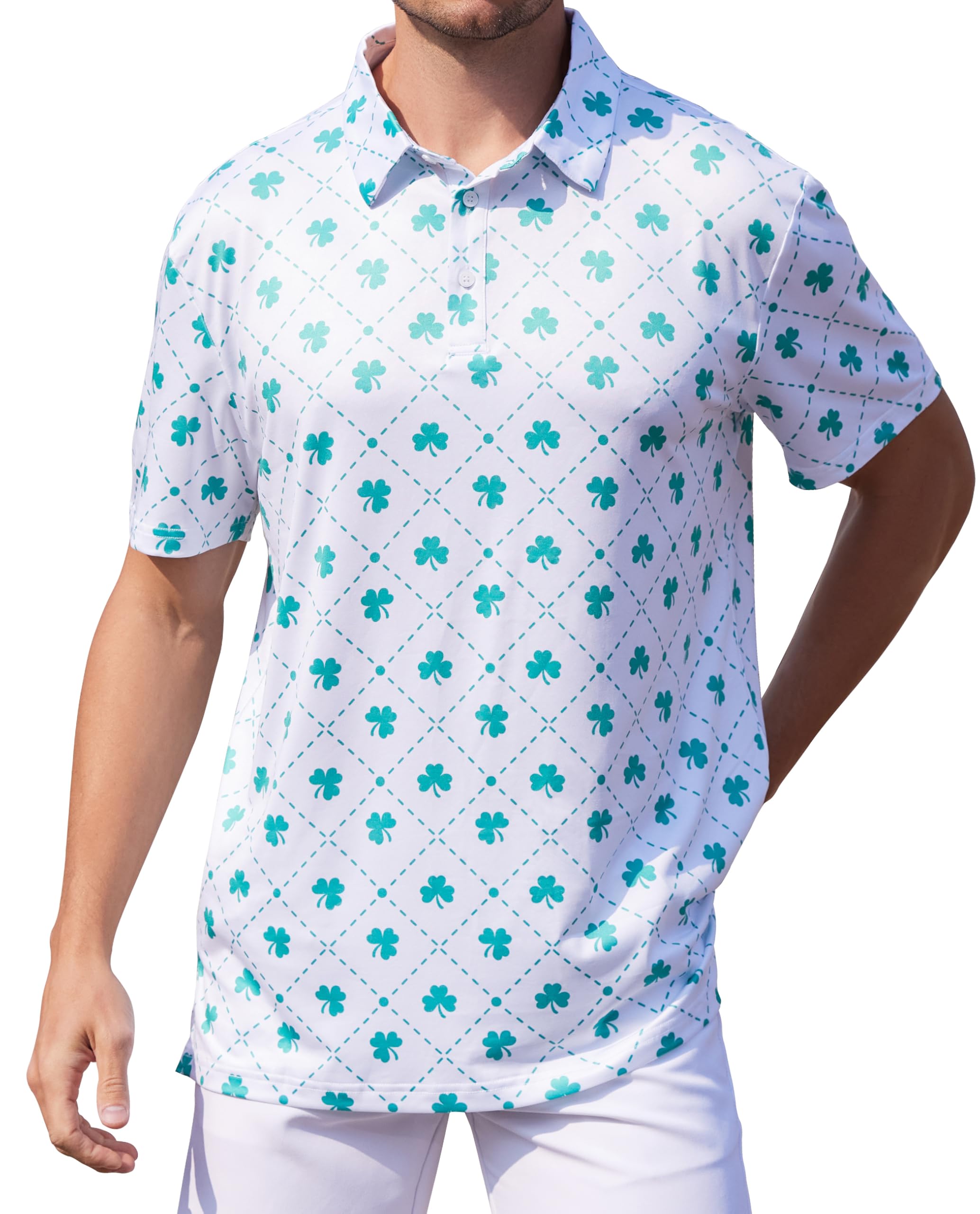 YXLUOKY Mens Polo Shirts Short Sleeve Print Golf Shirts Gifts for Men