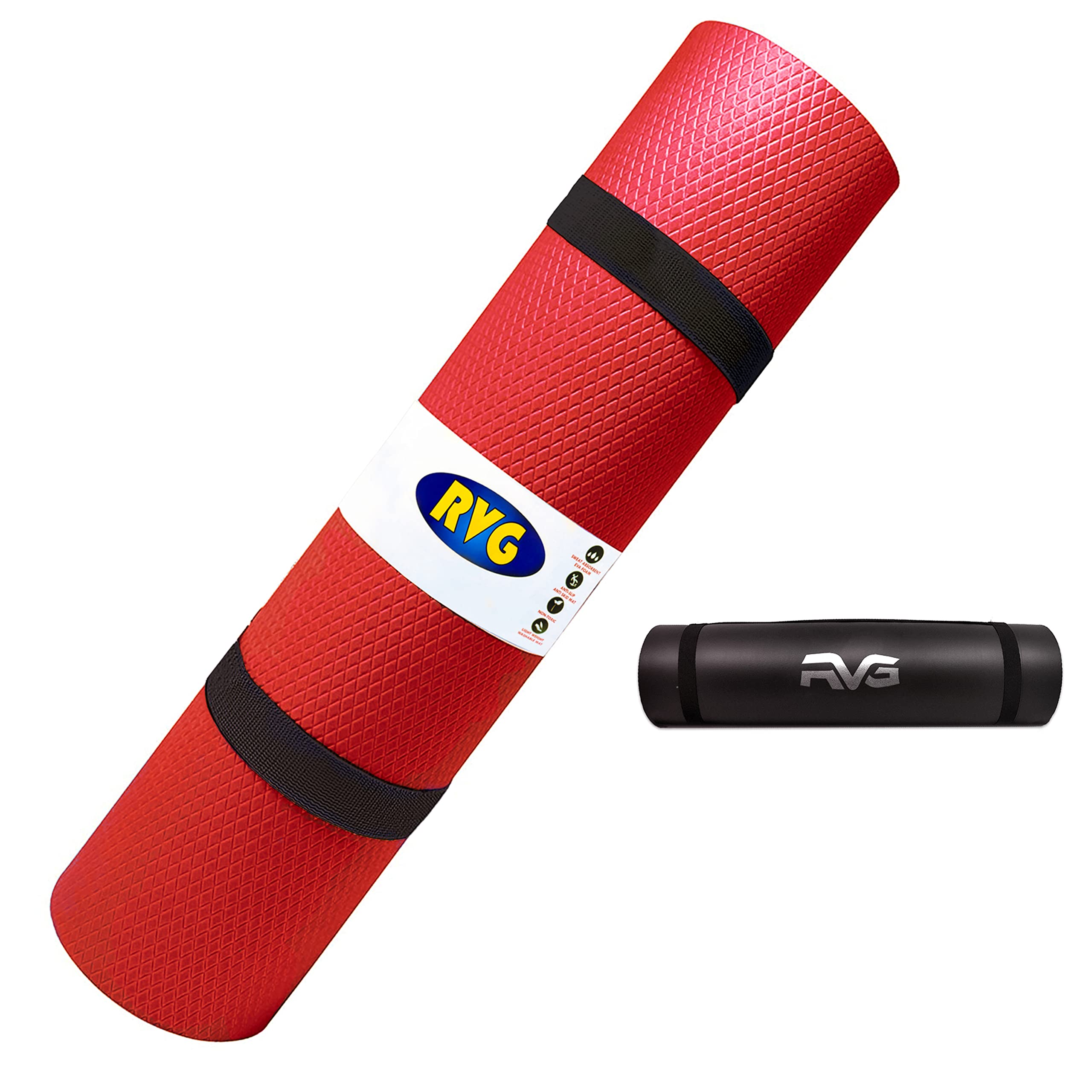 RVG® Yoga mat for Women and Men with Bag, EVA Material 6mm Extra Thick Exercise mat for Workout Yoga Fitness Pilates and Meditation, Anti Tear Anti Slip For Gym and Home Use (Red) (B09H7HQJ29) Amazon Price History, Amazon Price Tracker