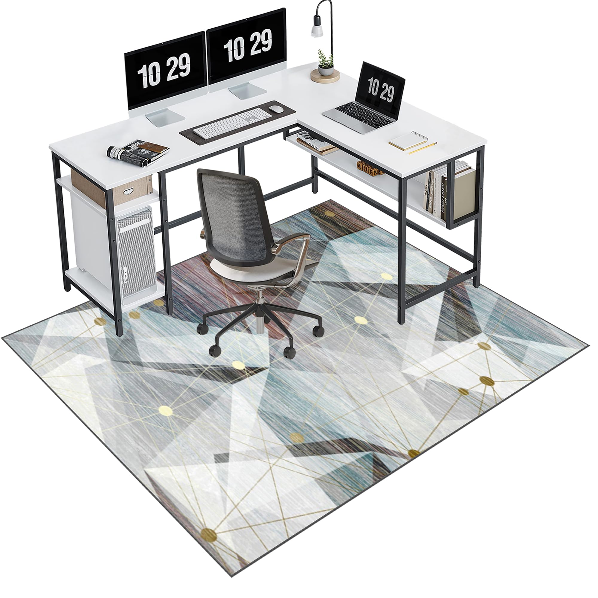 EYKWKB Heavy Duty Office Chair Mat for Hard Floors, Gaming Chair Mat for Carpet Floors, Desk Protector Mat, 70 x 100 cm Hard-Floor Chair Mats, Floor Protection Mat, Floor Protector for Rolling Chair