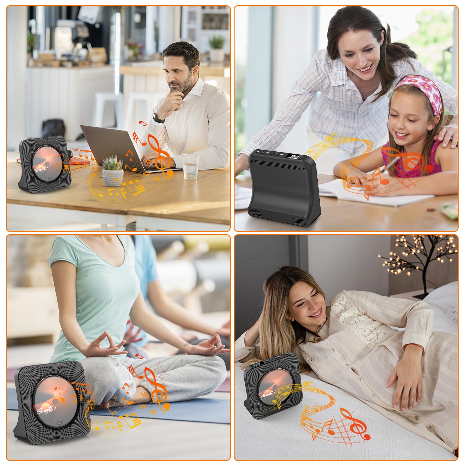 Reproductor de CD DVD de sobremesa con Altavoces Reproductor DVD HDMI Reproductores CD Bluetooth con Mando a Distancia Cubierta de Polvo Radio FM Temporizador Puerto de Auriculares USB AUX