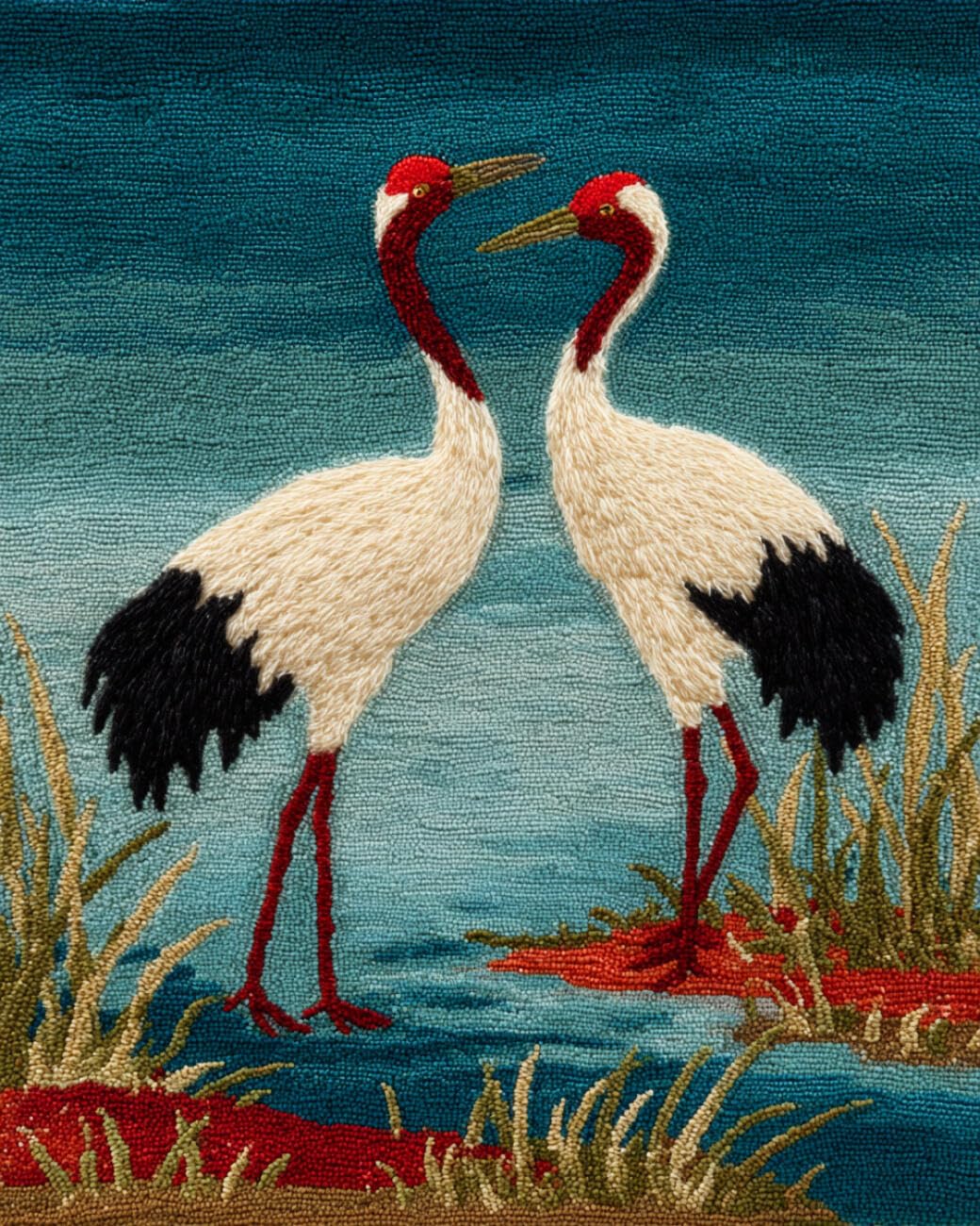 AMBATTERY Latch Hook Tapestry Kit Two Birds 90x120cm