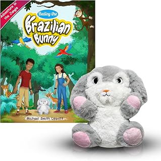 Bailey The Bunny Stuffed Animal and Storybook Book Set, Stuffed Bunny with Seek and Find Childrens Book, Plush Rabbit Including Engaging Animal Story for Kids (Ages 3-8)