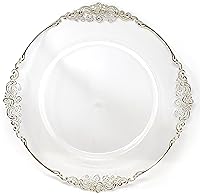 Vista 1 de allgala Platos Base Redondos de Calidad Pesada - Bases Transparentes para Platos de Cena - Juego de Platos Base para Decoración de Mesa - Ideal