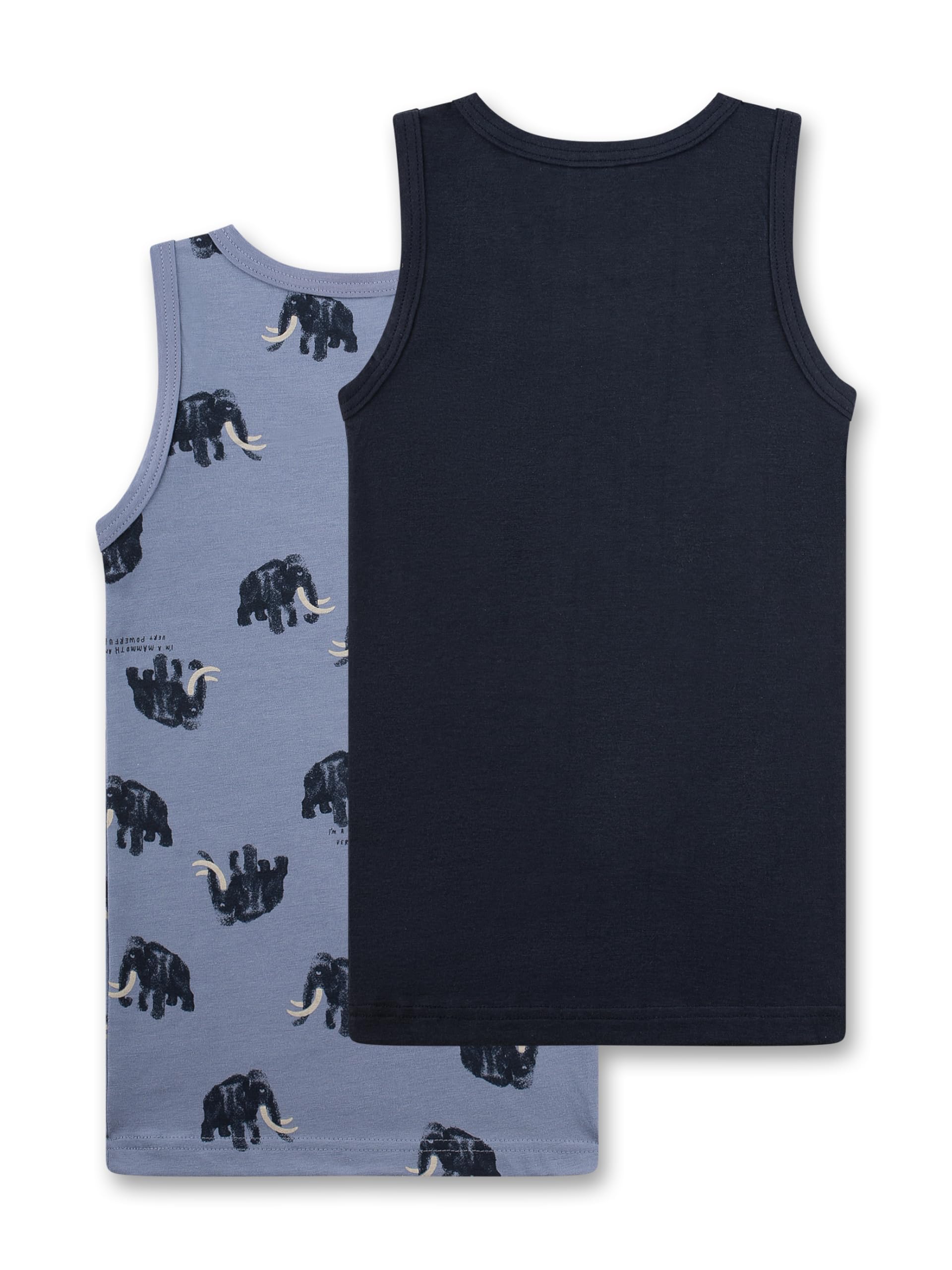 Sanetta Jungen-Unterhemd (Doppelpack) blau Mammut | Hochwertiges und nachhaltiges Unterhemd für Jungen aus Bio-Baumwoll-Mix.