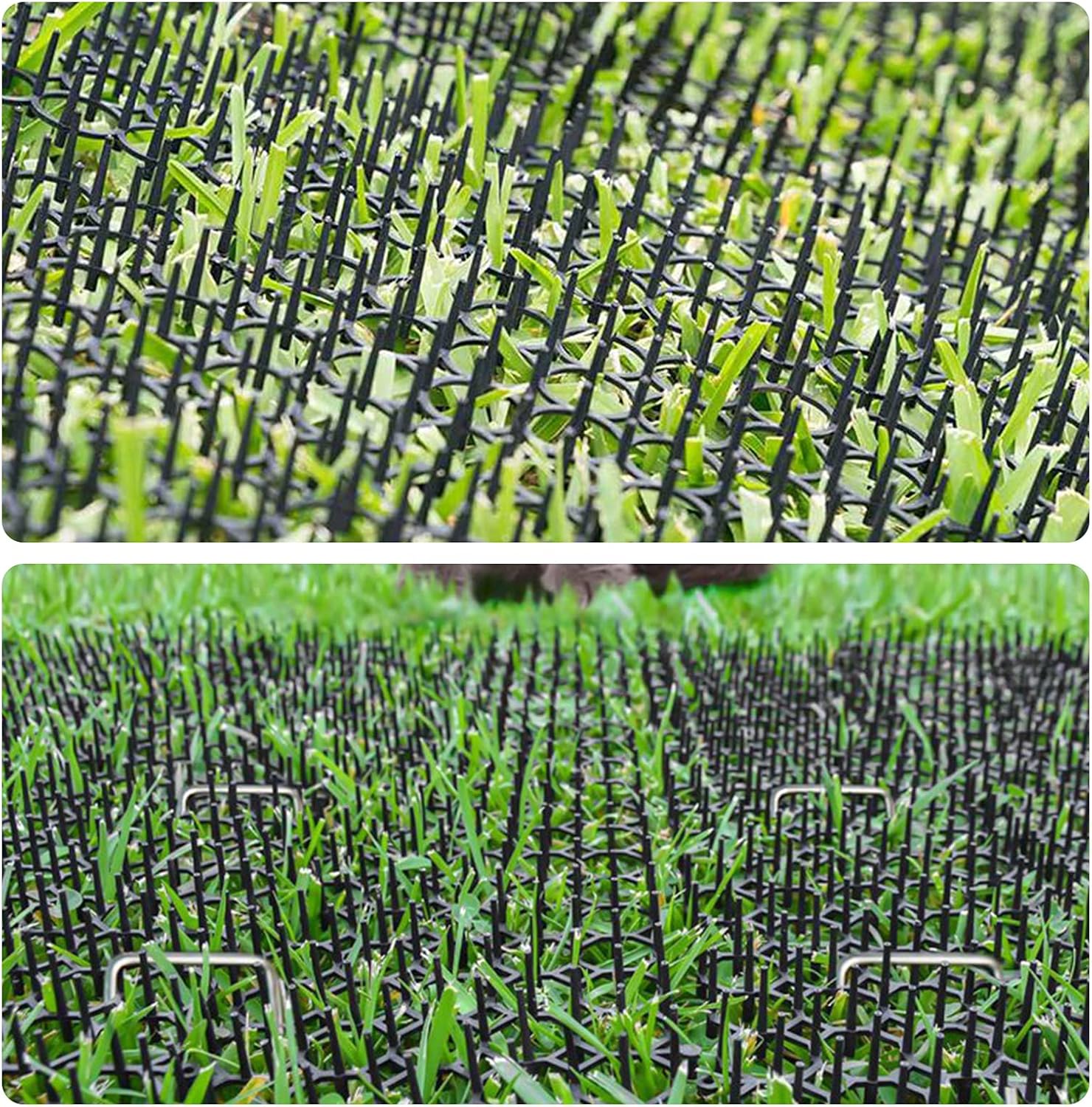 12Pcs Cat Scat Mat with Spikes, Cat Repellant Garden Spikes Cat Dog