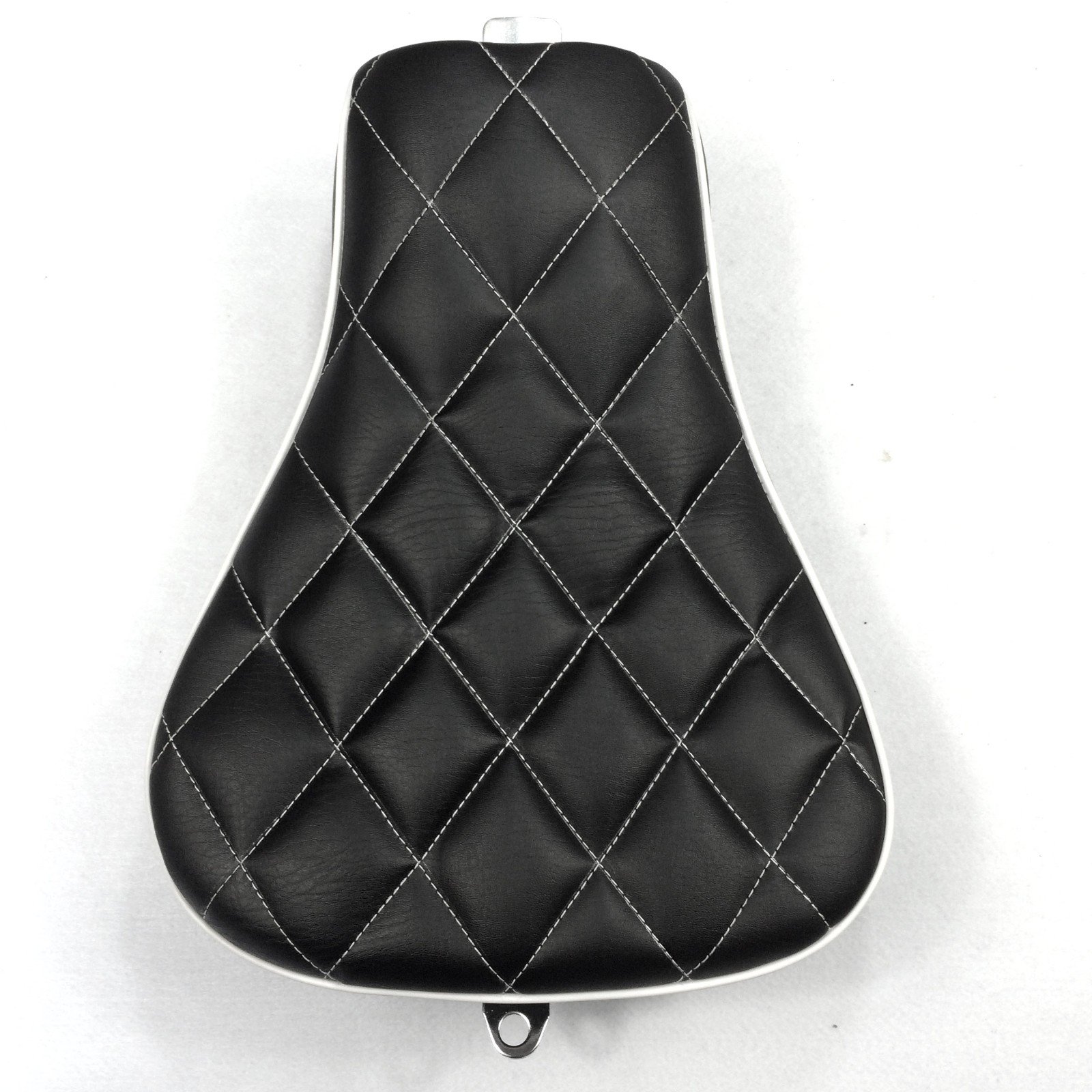 HTTMT MT500-04D Motorcycle Black Custom Front Solo Driver Diamond Stitch Style Leather Seat Compatib