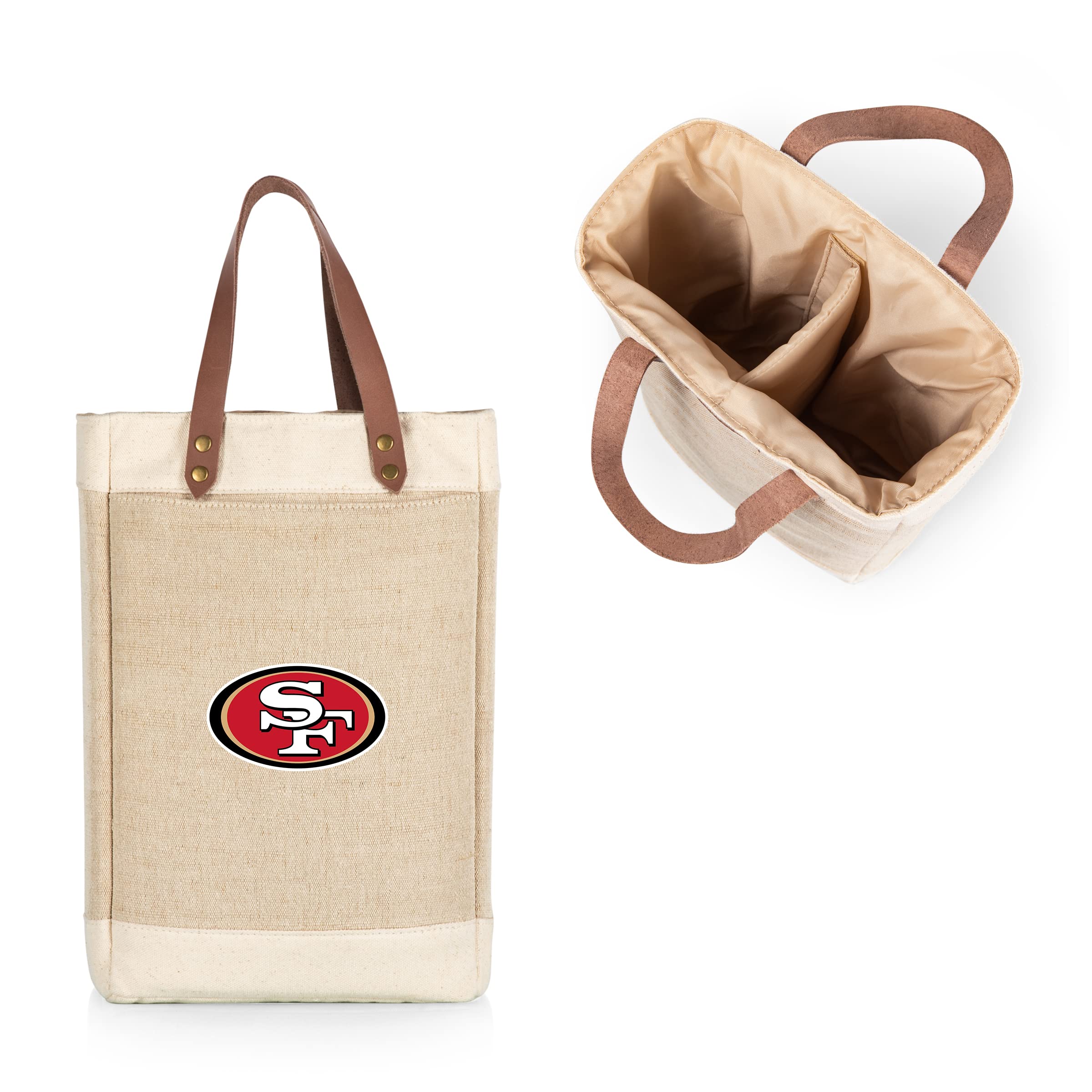 Picnic Time NFL Pinot Sac Isotherme en Jute pour 2 Bouteilles de vin Mixte Adulte