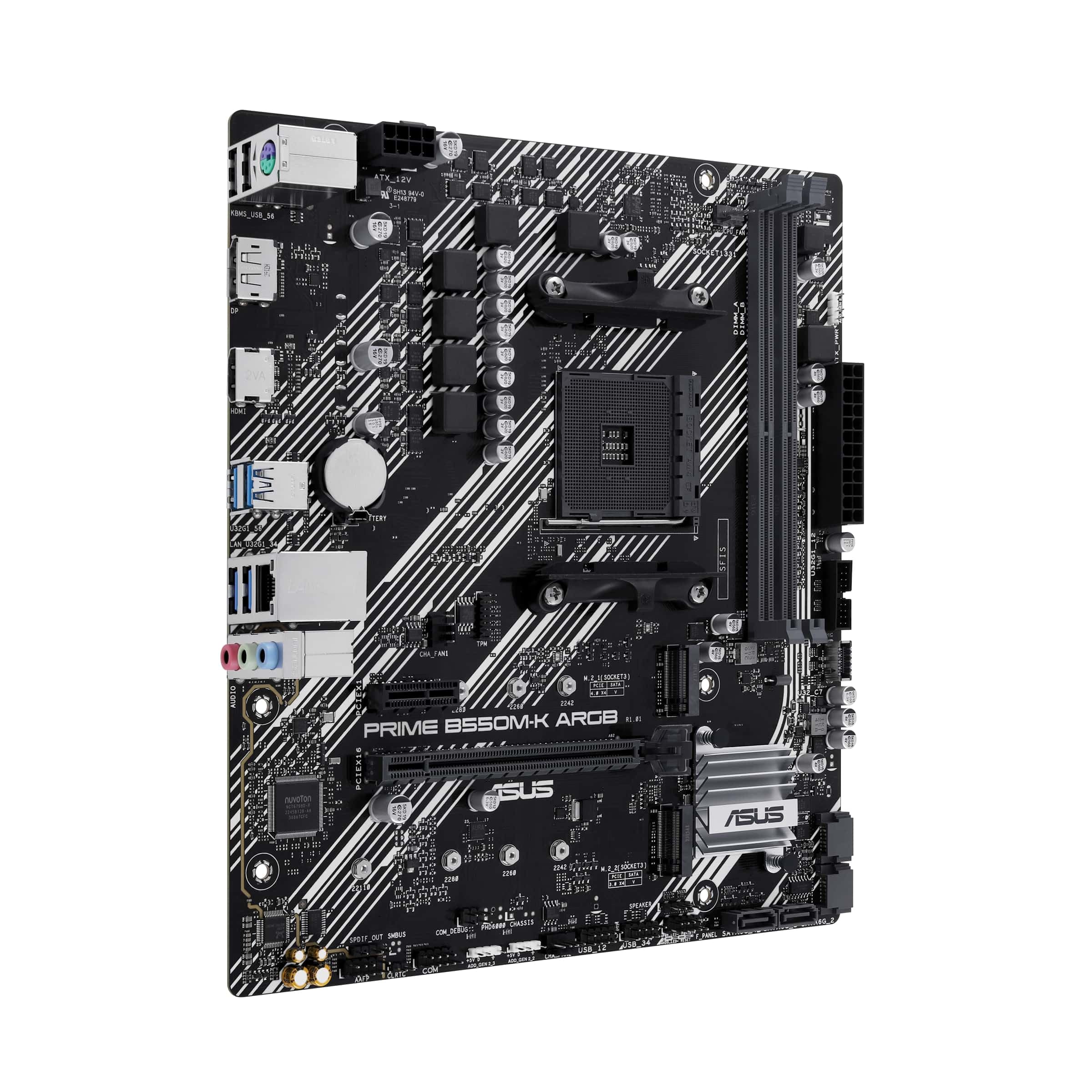 ASUS Prime B550M-K ARGB AMD B550 AM4 DDR4 4866 DP HDMI Dual M2