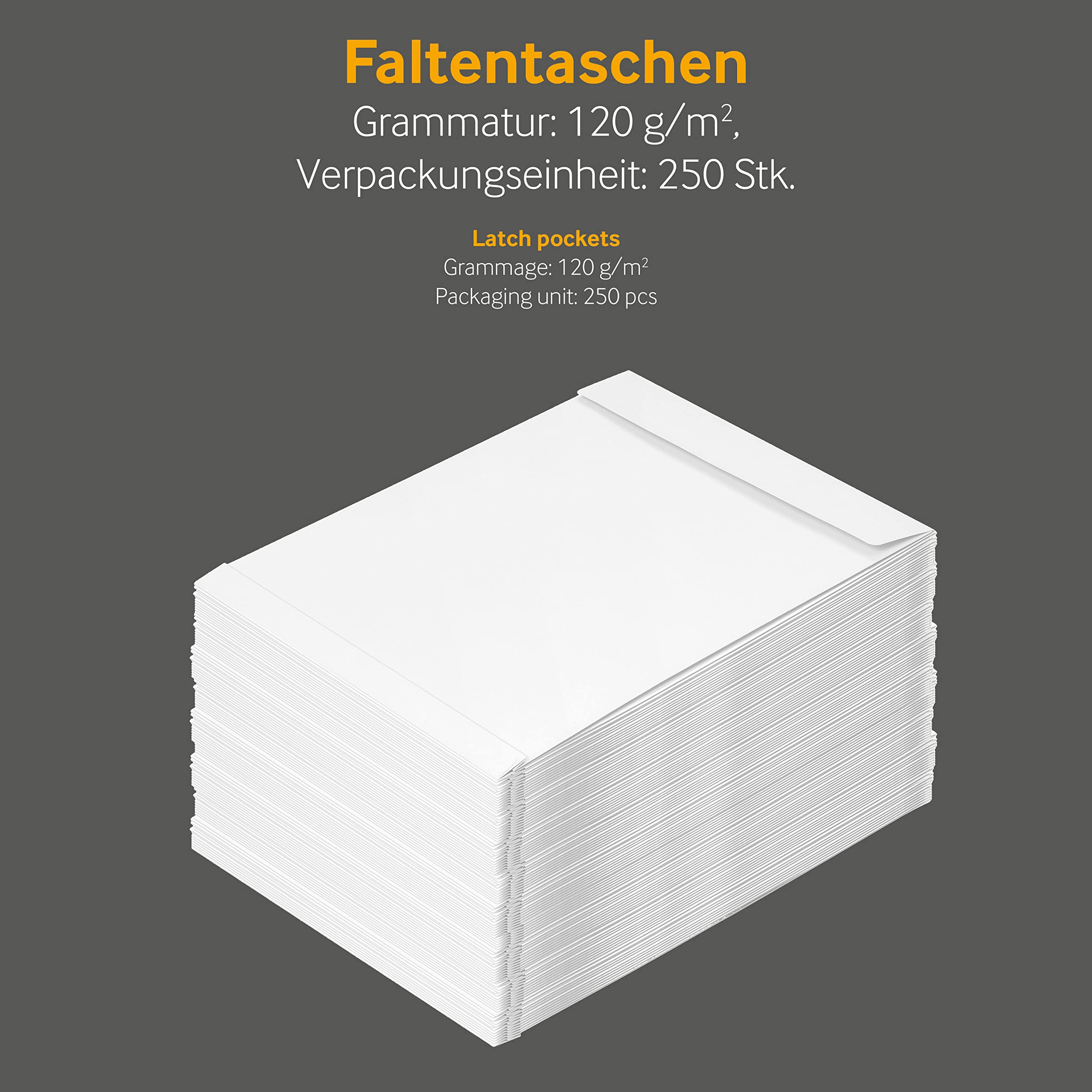 Faltentaschen | Premium | 229 x 324 x 20 mm (DIN C4) mit Fenster | Weiß (250 Stück) mit Abziehstreifen | Briefhüllen, Kuverts, Couverts, Umschläge mit 2 Jahren Zufriedenheitsgarantie