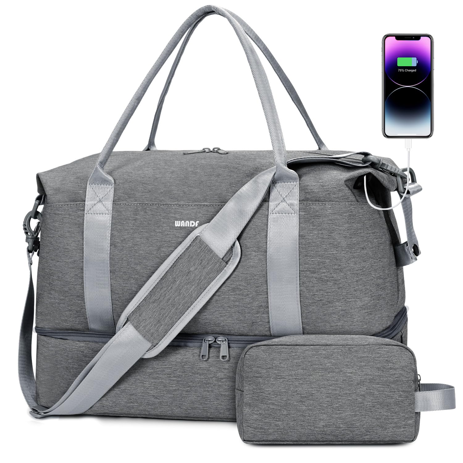 For Spirit Airlines 18x14x8 Personal Item Bag Underseat Carry On Bag with Wet Pocket & Shoe Compartment & USB Charging Port