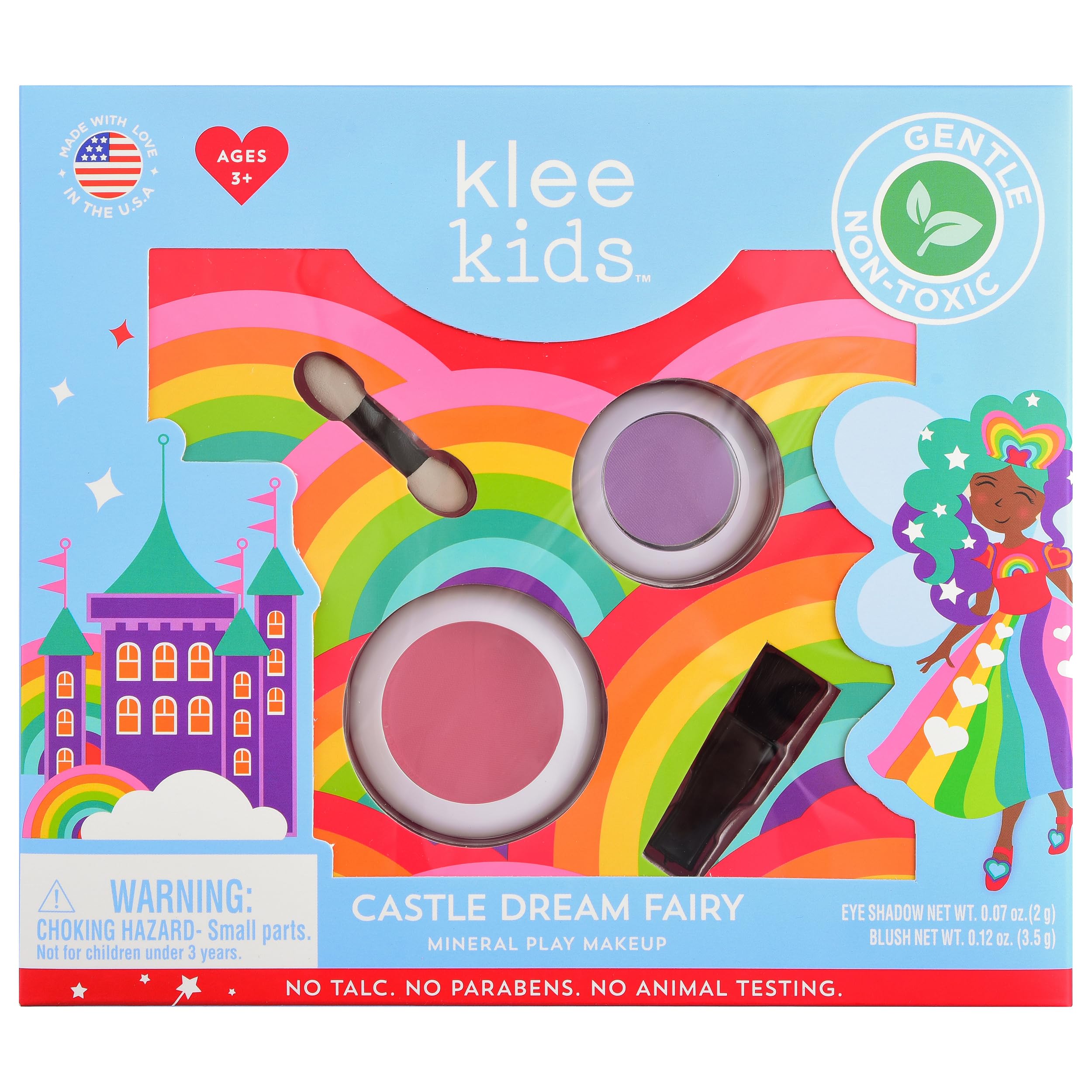 Luna Star Klee Kids Mini Play Makeup Kit. Gentle and Non-Toxic. Kid-Friendly. Made in USA. (Castle Dream Fairy)