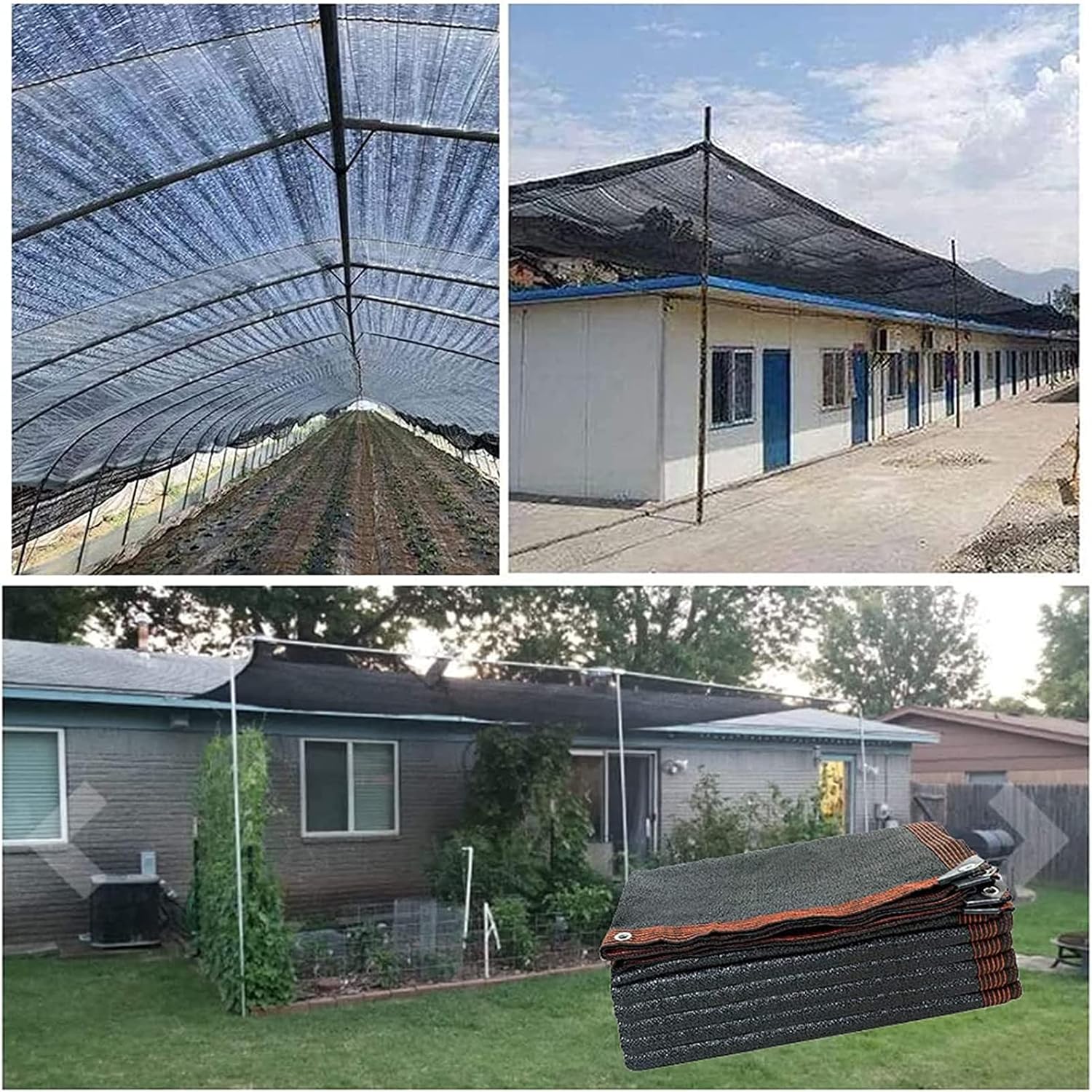 Sun Shade Cloth, 80% Shade Greenhouse Shading Net with Grommets Bungee Cords, 46 Sizes UV Resistant Thick Sunblock for Garden, Pergola, Patio Plants, Greenhouse, Chicken Coop, Outdoor (6x26ft)
