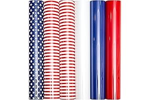 USA Iron On Flag Vinyl Sheets 6 Pcs: Patriotic Vinyl for Crafts