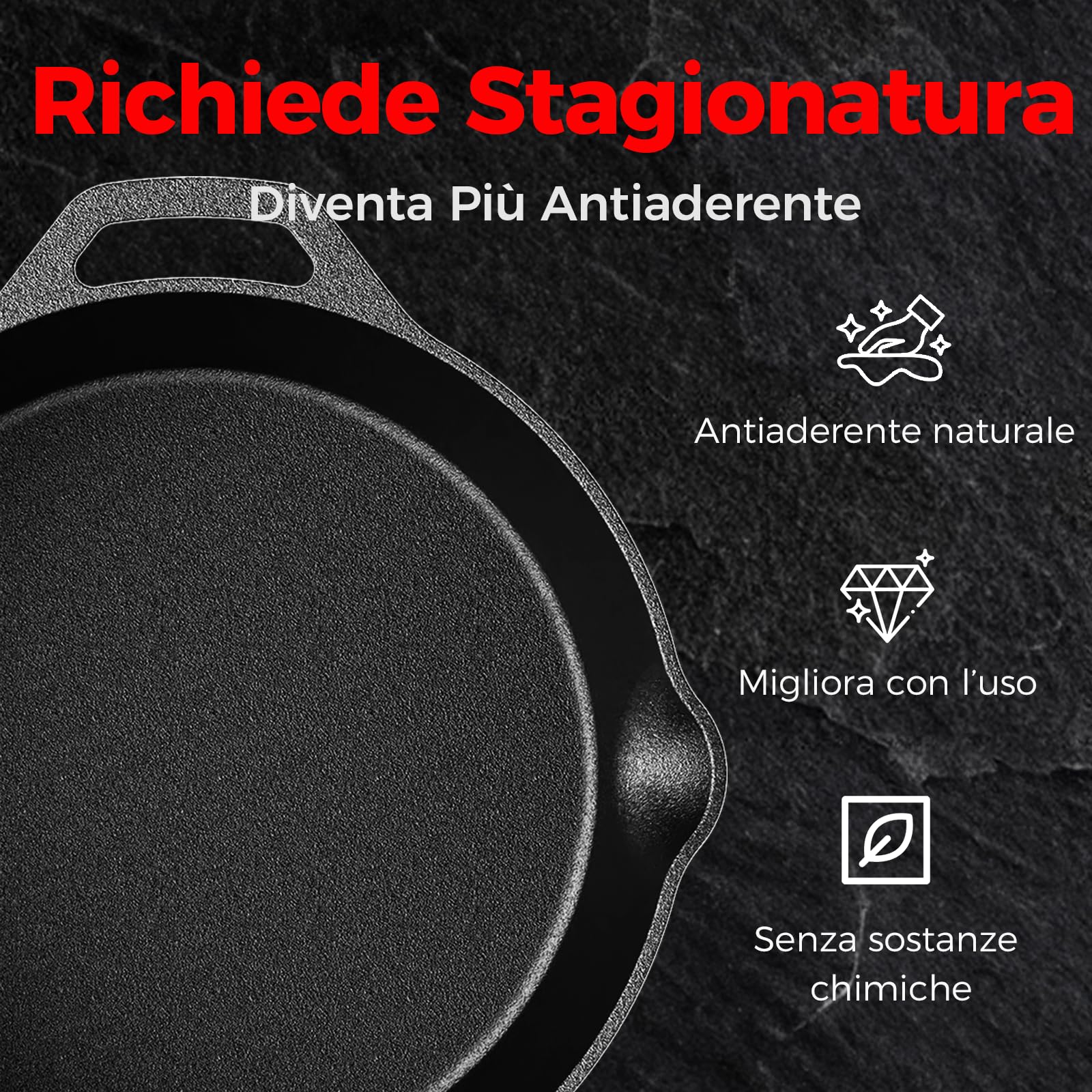 YASHE Padella Piatta in Ghisa 30cm, Distribuzione Uniforme del Calore, Resistente e Durevole, Ideale per Grigliate, Cottura su Fuoco, Forno e Barbecue, Uso Interno ed Esterno