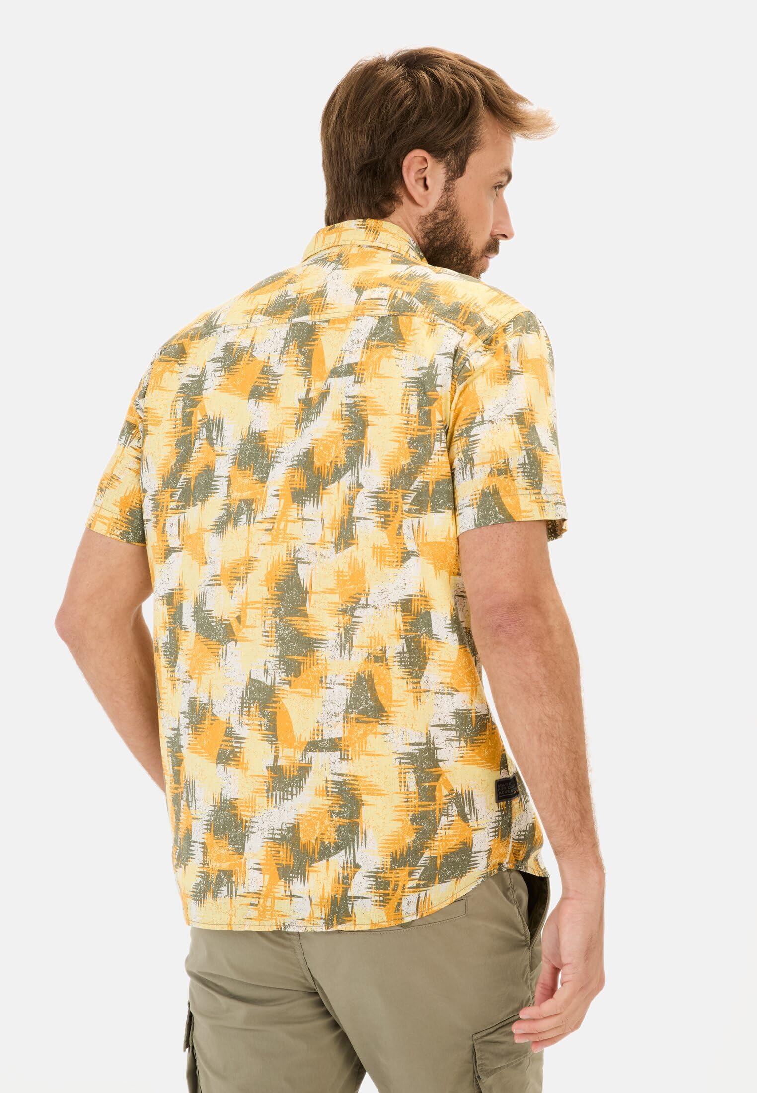 camel active Herren Kurzarmhemd mit Strukturmuster