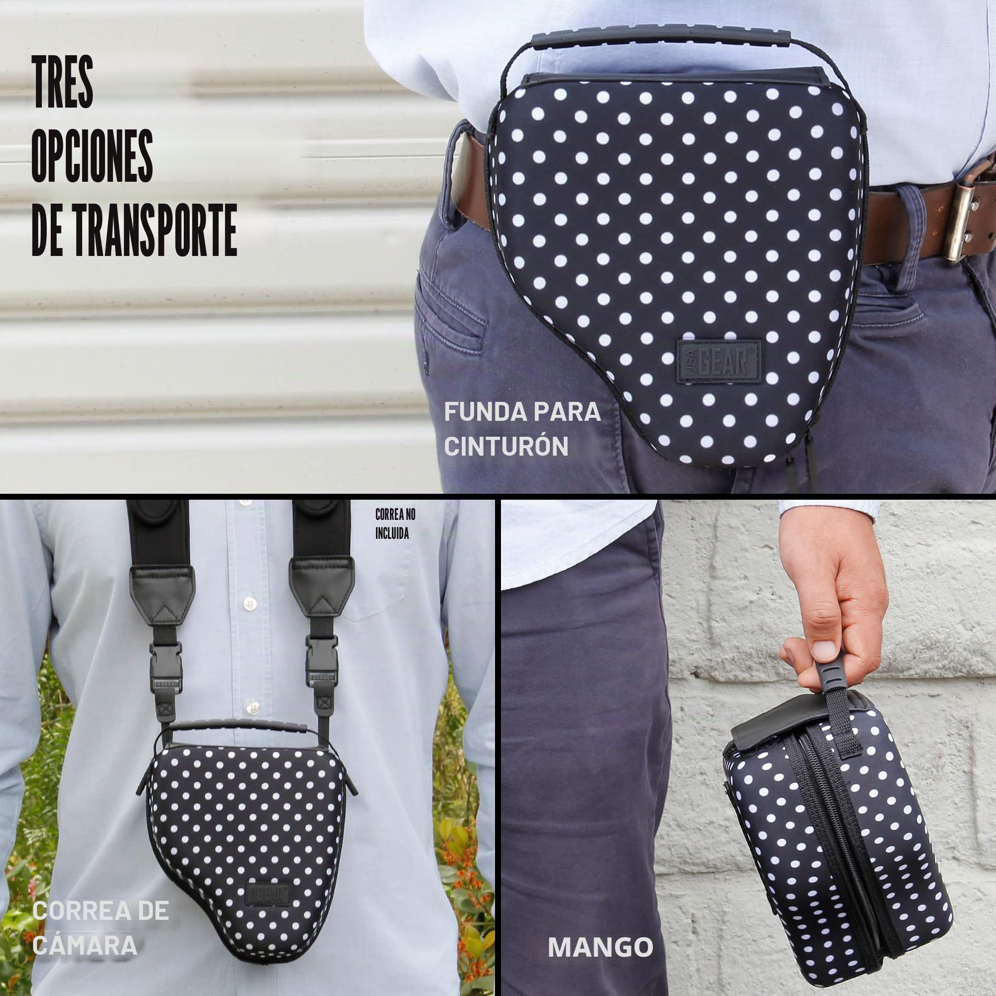 USA Gear Estuche rígido para cámara DSLR con protección EVA Moldeada, Apertura de Acceso rápido, Interior Acolchado y Mango de Goma